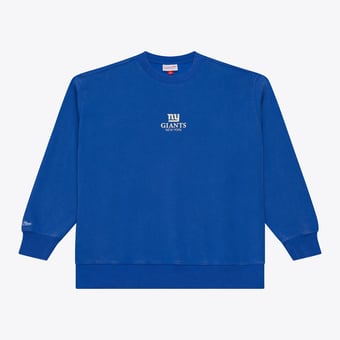 Men's Mitchell & Ness Royal New York Giants Core Essentials Micro Logo Fleece Sweatshirt