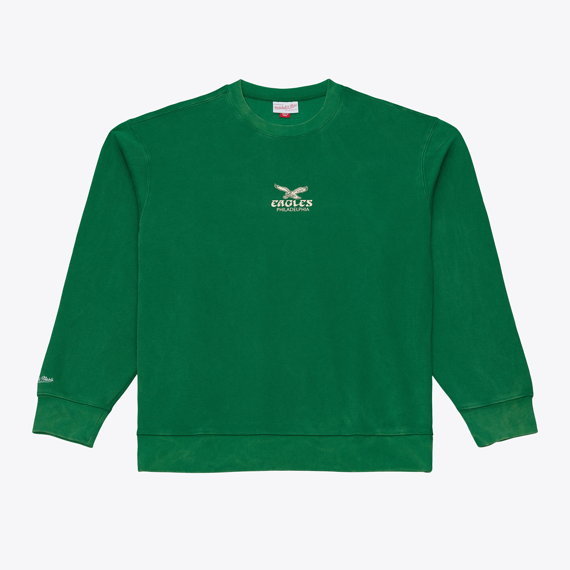 Mitchell & Ness Men's Green Philadelphia Eagles Core Essentials Micro Logo Fleece Sweatshirt - Green