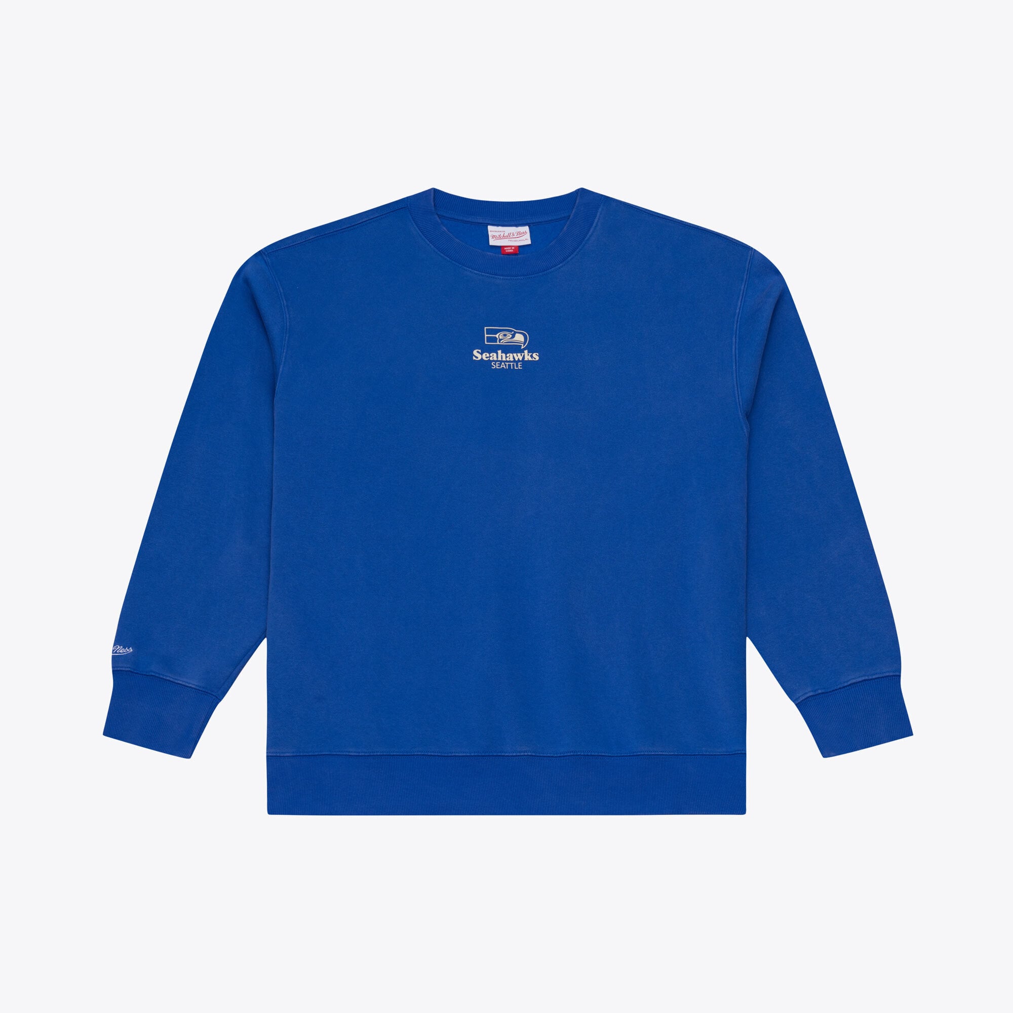 Felpa da uomo Mitchell & Ness Royal Seattle Seahawks Core Essentials Micro Logo in pile
