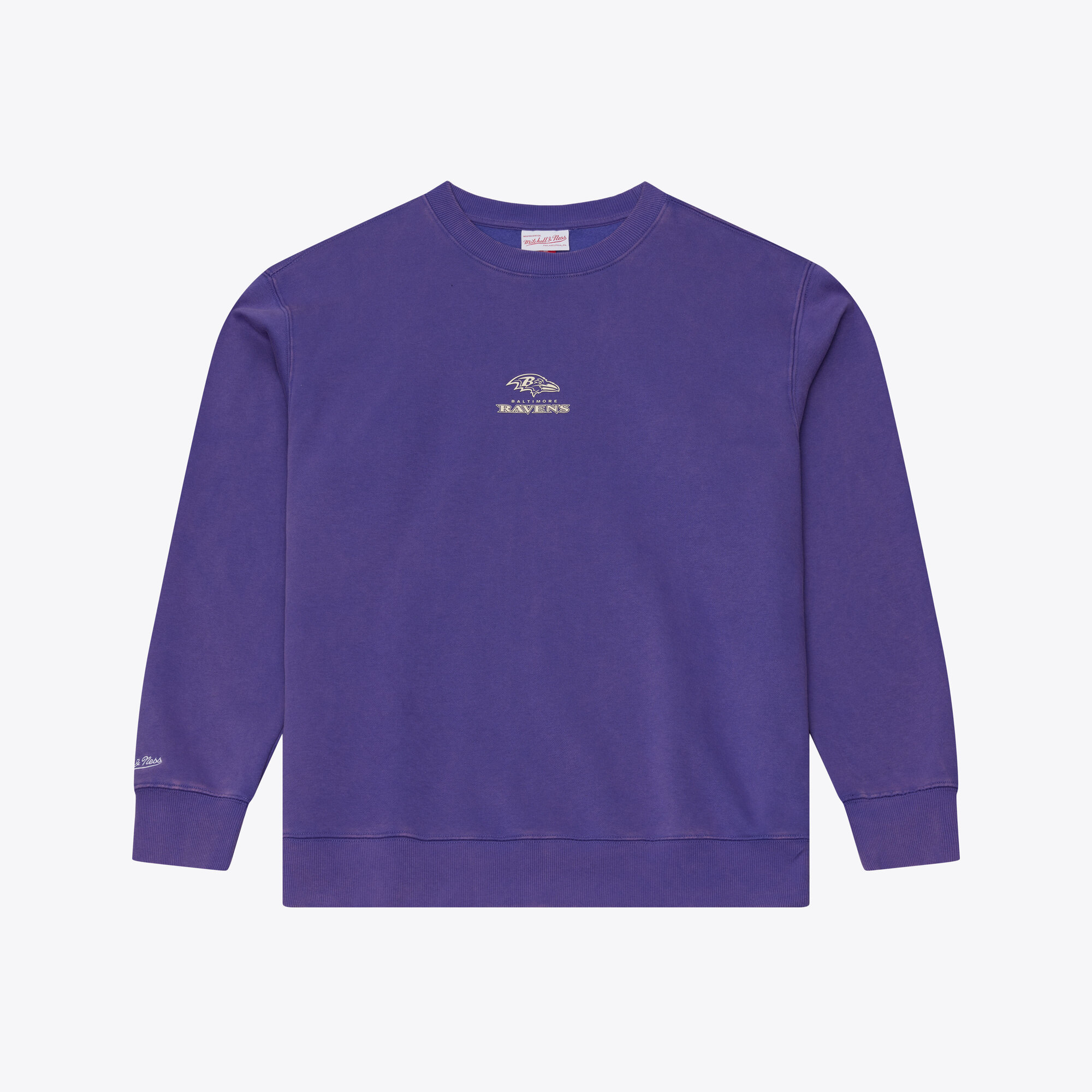 Mitchell & Ness Men's Purple Baltimore Ravens Core Essentials Micro Logo Fleece Sweatshirt - Purple