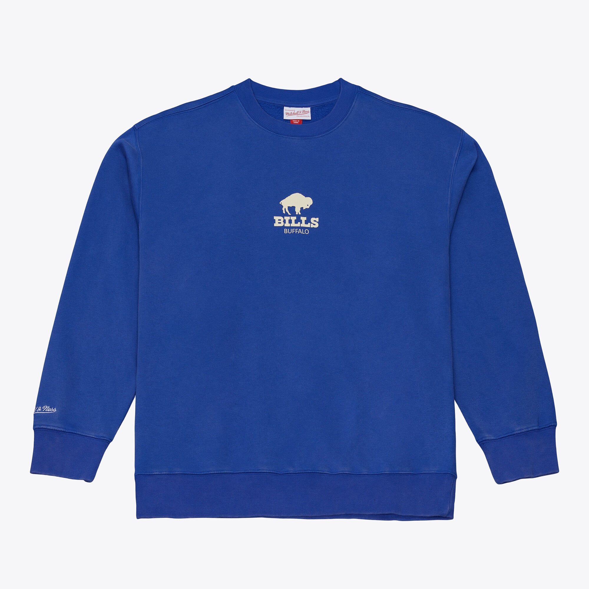 Felpa da uomo Mitchell & Ness Royal Buffalo Bills Core Essentials Micro Logo in pile