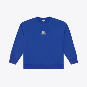 Men's Mitchell & Ness Royal Denver Broncos Core Essentials Micro Logo Fleece Sweatshirt