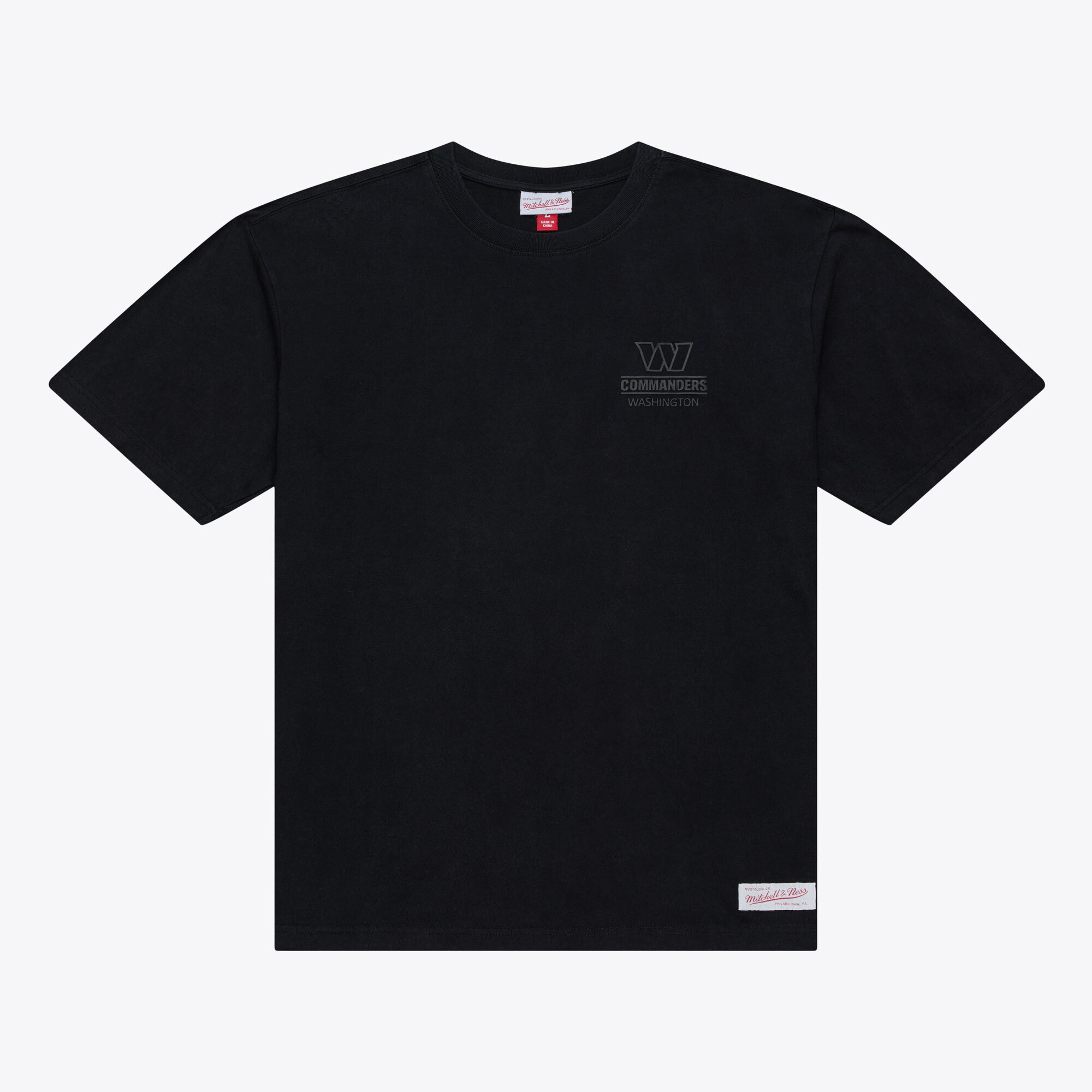 Men's Mitchell & Ness Black Washington Commanders Core Essentials Micro Logo T-Shirt