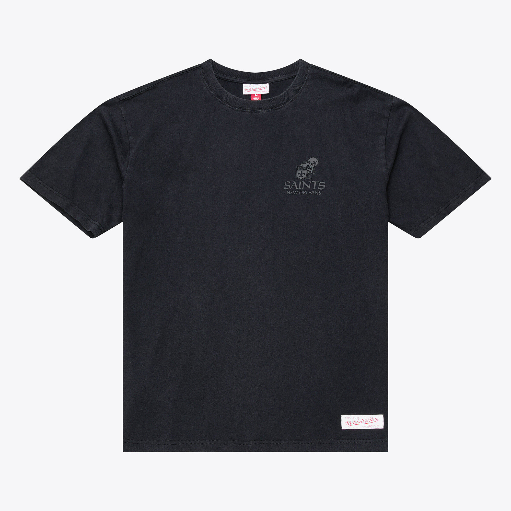 Mitchell & Ness Men's Black New Orleans Saints Core Essentials Micro Logo T-Shirt - Black