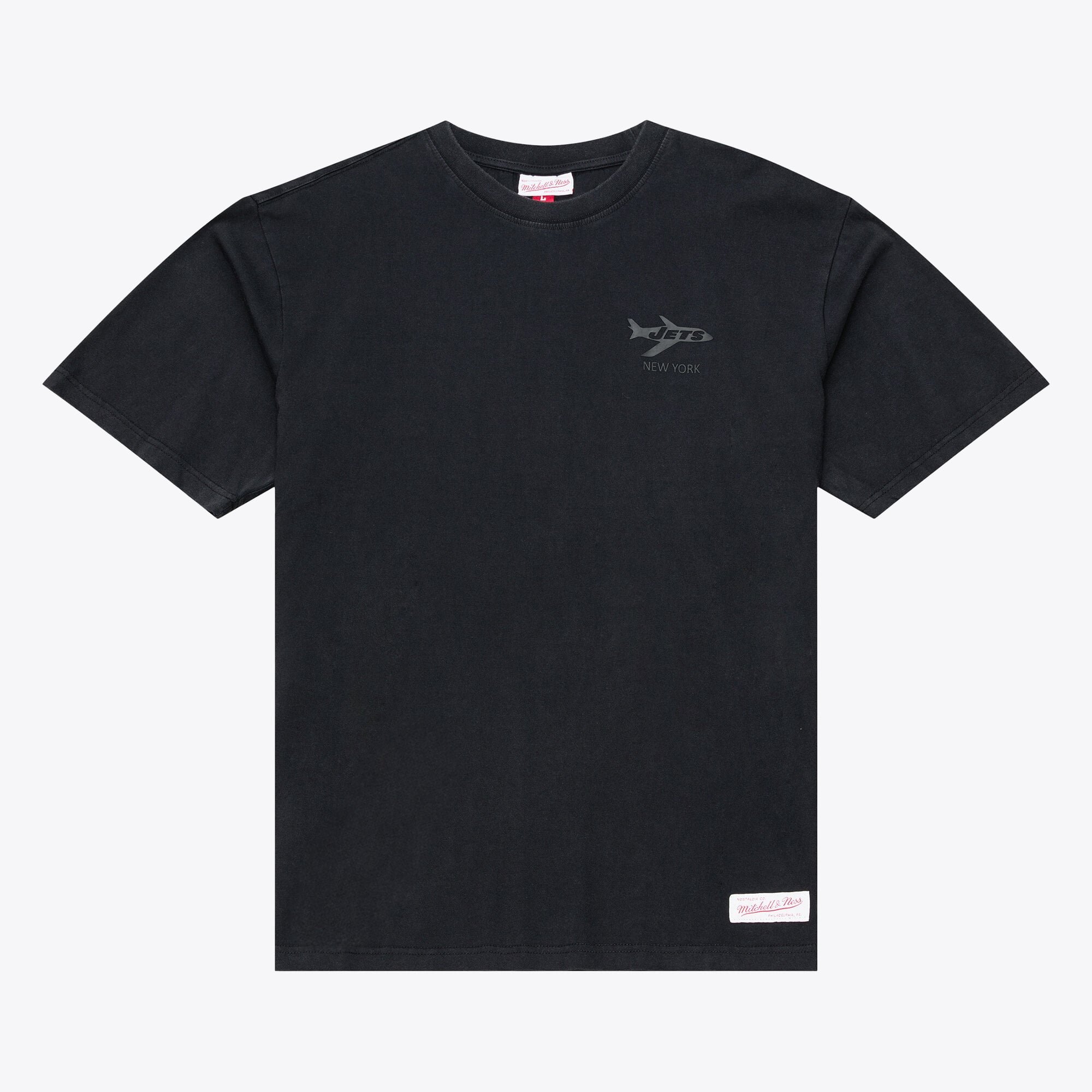 Men's Mitchell & Ness Black New York Jets Core Essentials Micro Logo T-Shirt