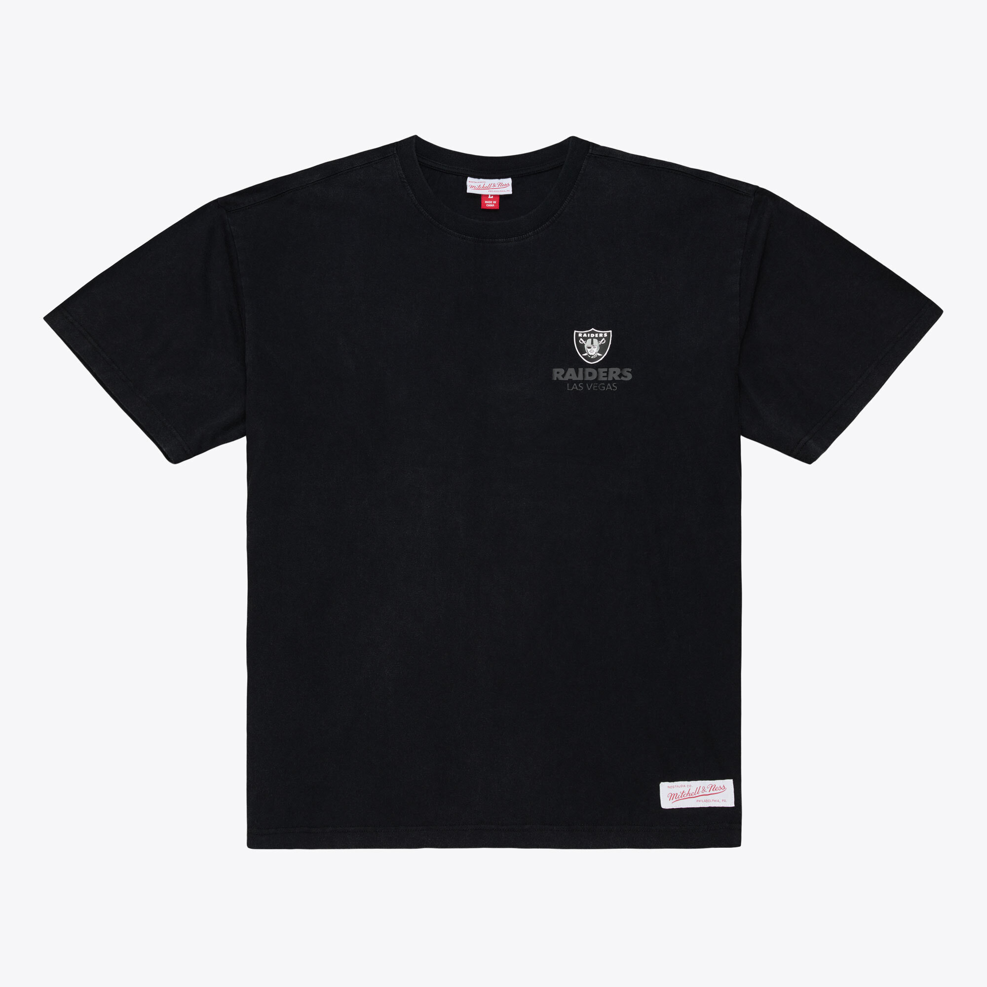 Men's Mitchell & Ness Black Las Vegas Raiders Core Essentials Micro Logo T-Shirt