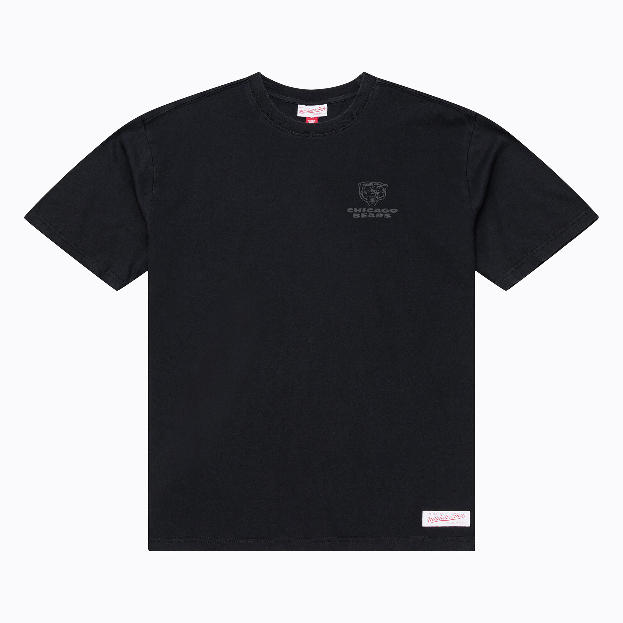 Men's Mitchell & Ness Black Chicago Bears Core Essentials Micro Logo T-Shirt