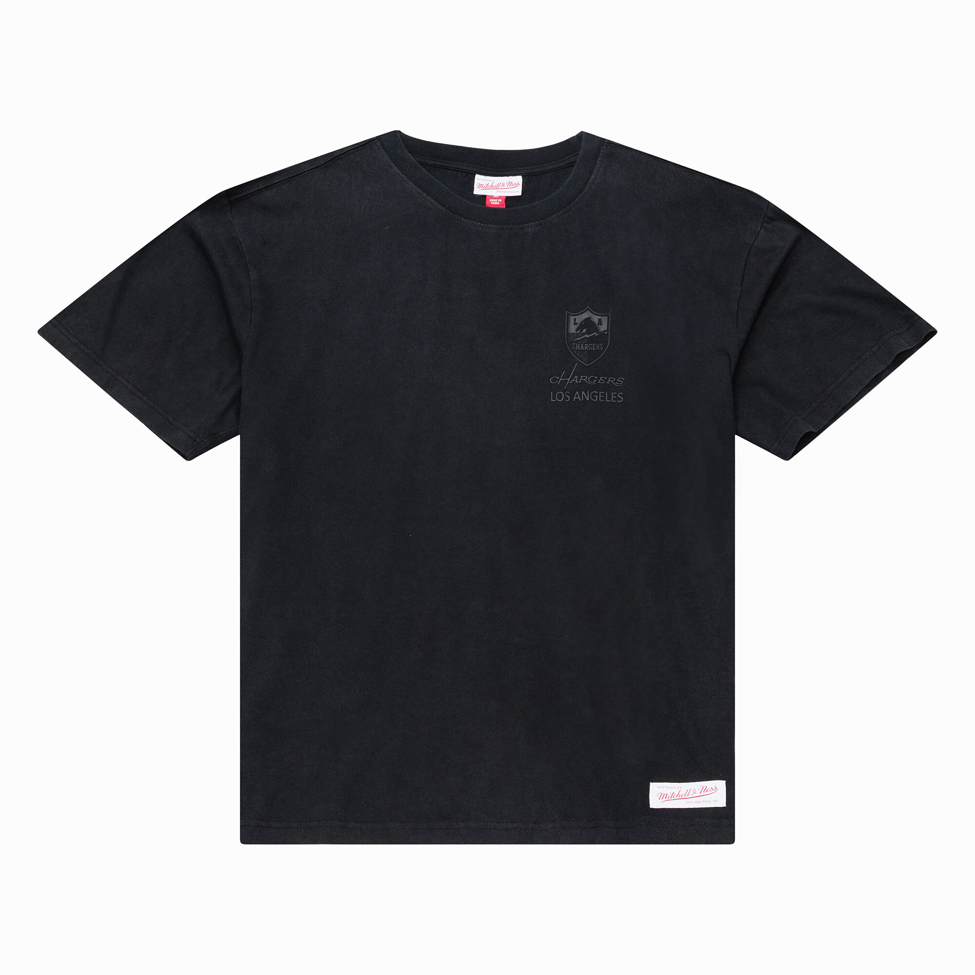 Men's Mitchell & Ness Black Los Angeles Chargers Core Essentials Micro Logo T-Shirt