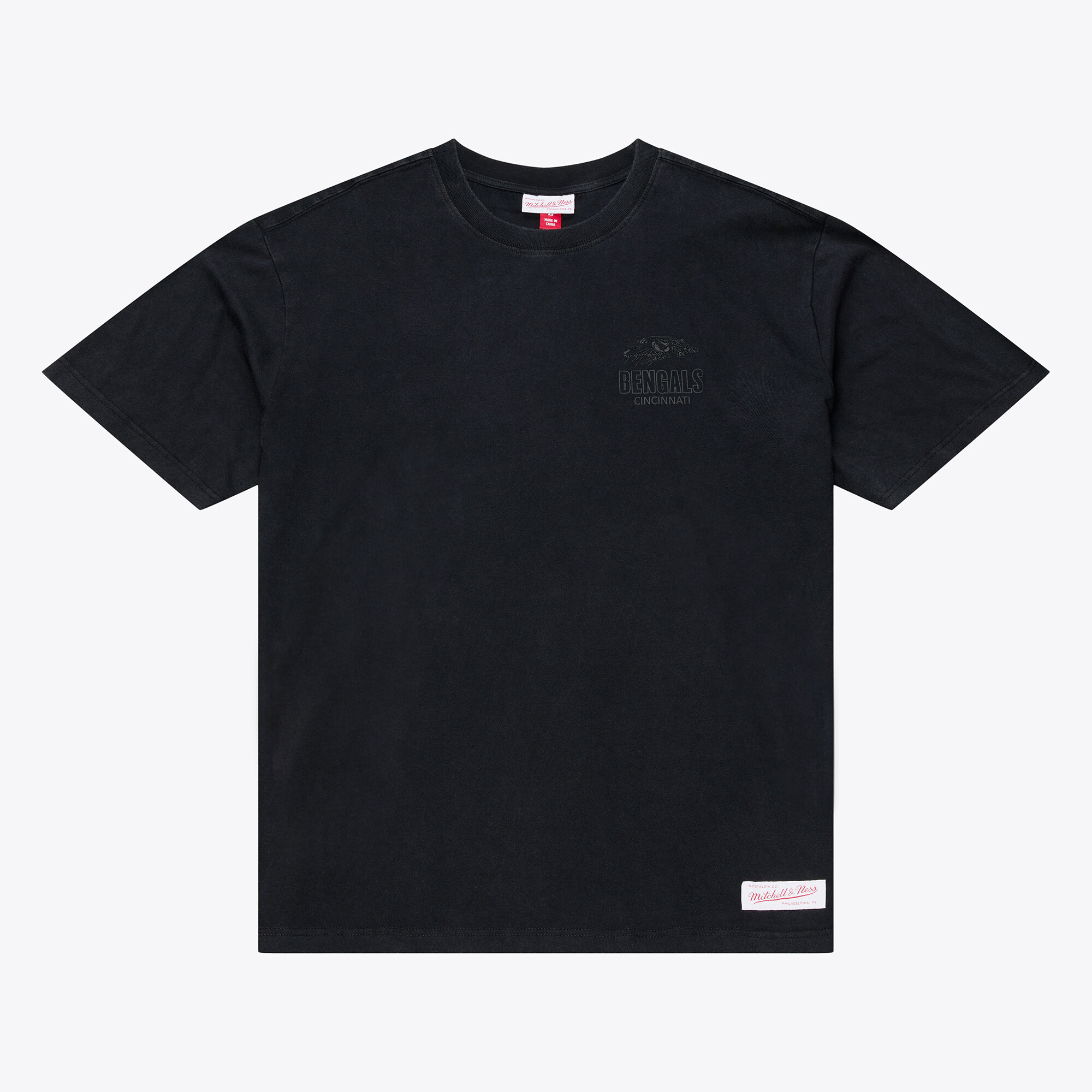 Mitchell & Ness Men's Black Cincinnati Bengals Core Essentials Micro Logo T-Shirt - Black