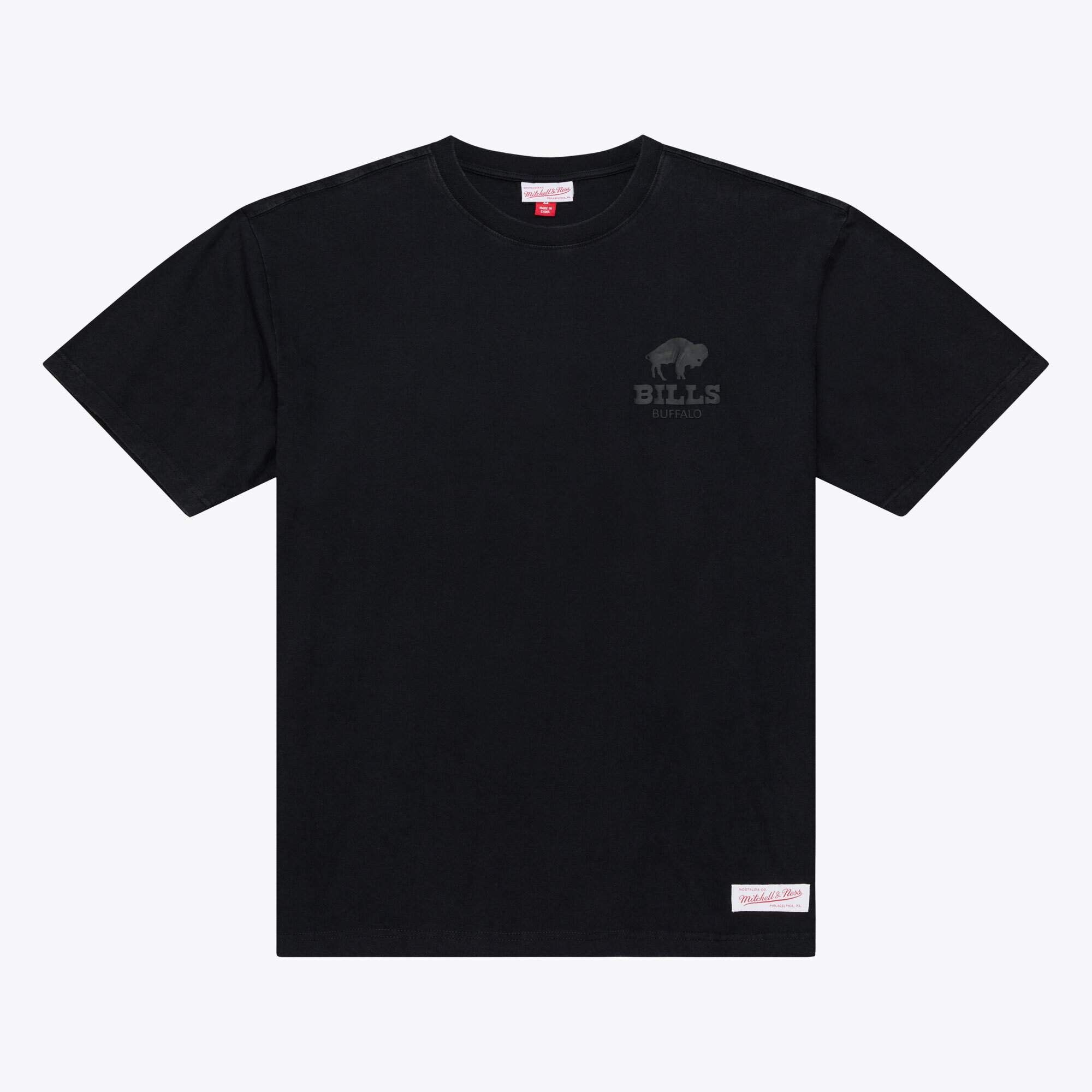 Men's Mitchell & Ness Black Buffalo Bills Core Essentials Micro Logo T-Shirt