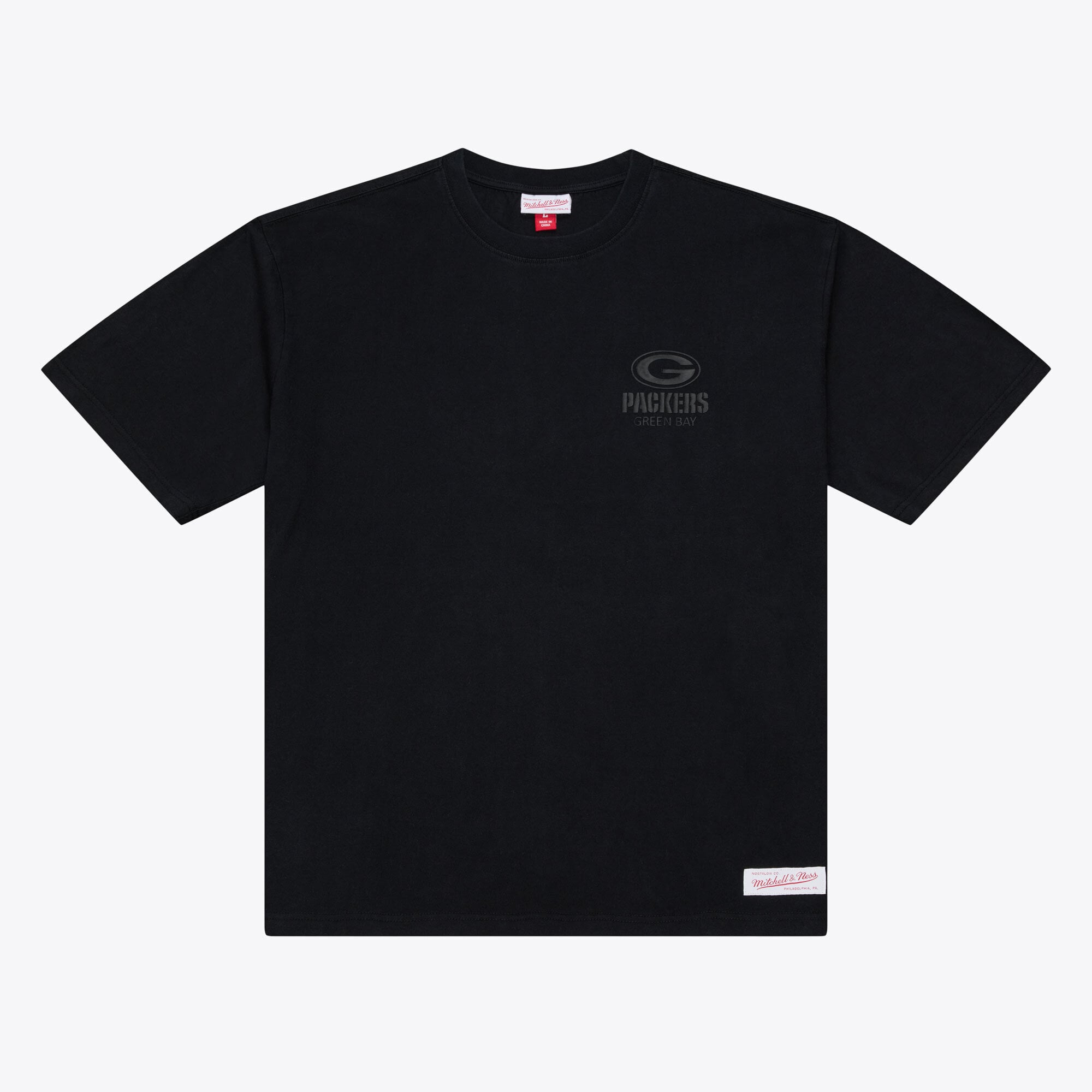 T-shirt Mitchell & Ness Core Essentials Micro Logo Noir Green Bay Packers pour homme