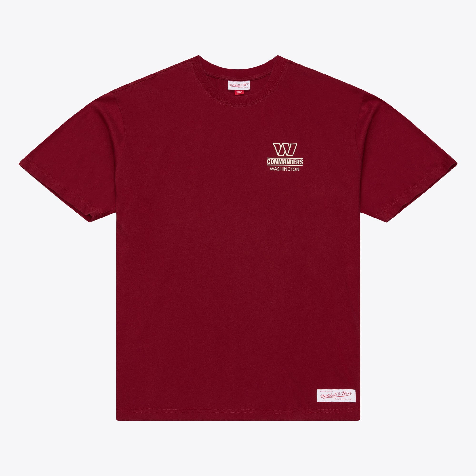 T-shirt da uomo Mitchell & Ness bordeaux Washington Commanders Core Essentials Micro Logo