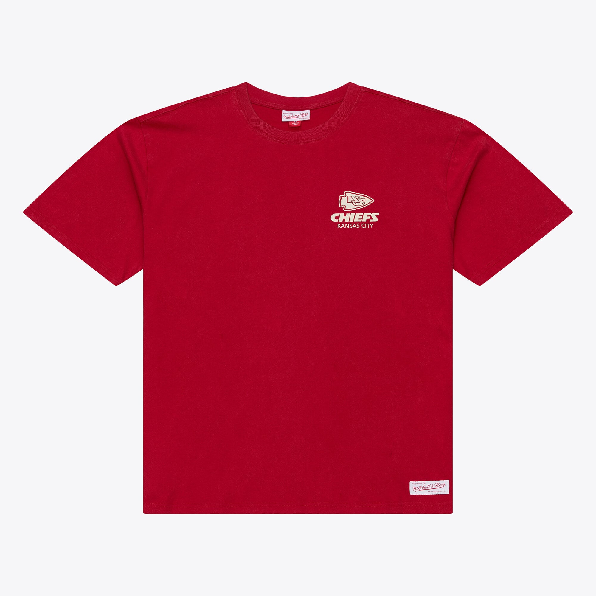 T-shirt da uomo Mitchell & Ness Scarlet Kansas City Chiefs Core Essentials Micro Logo