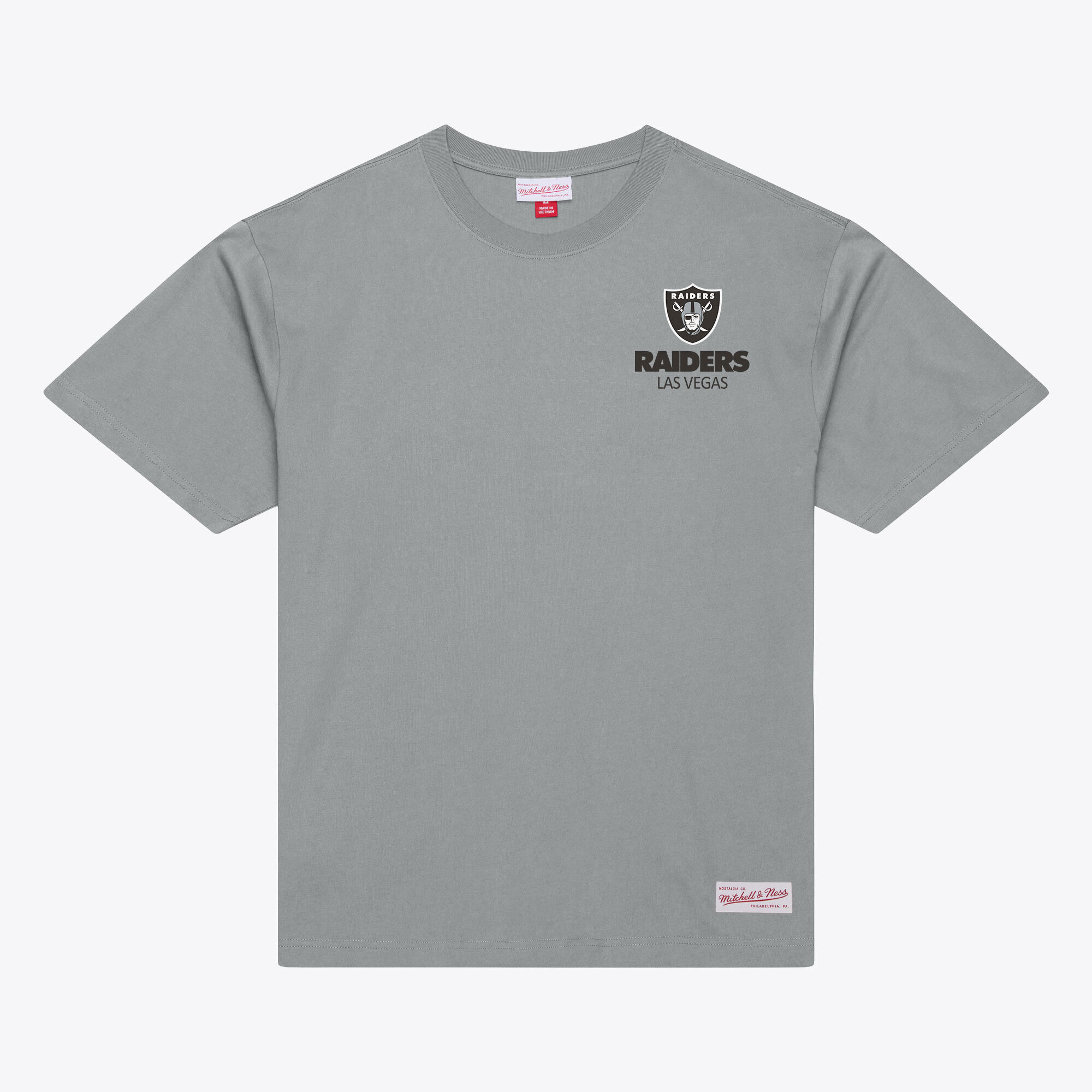 Mitchell & Ness Men's Mitchell Ness Gray Las Vegas Raiders Core Essentials Micro Logo T-Shirt - Gray