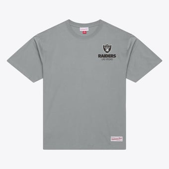 Men's Mitchell & Ness Gray Las Vegas Raiders Core Essentials Micro Logo T-Shirt