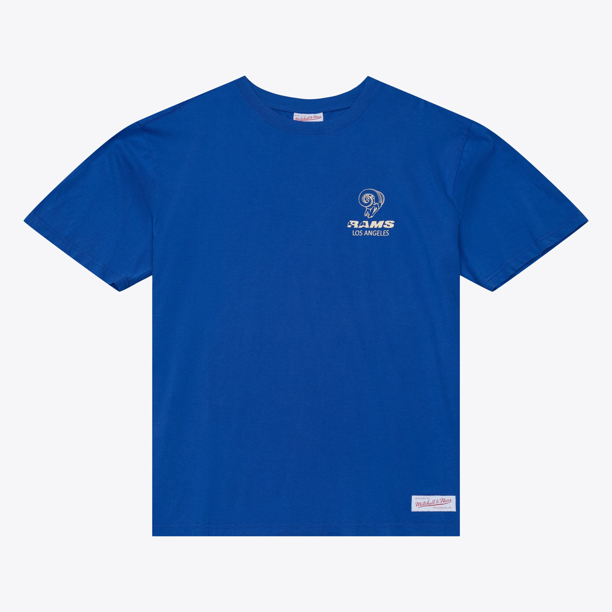 Camiseta Mitchell & Ness Royal Los Angeles Rams Core Essentials Micro Logo para hombre