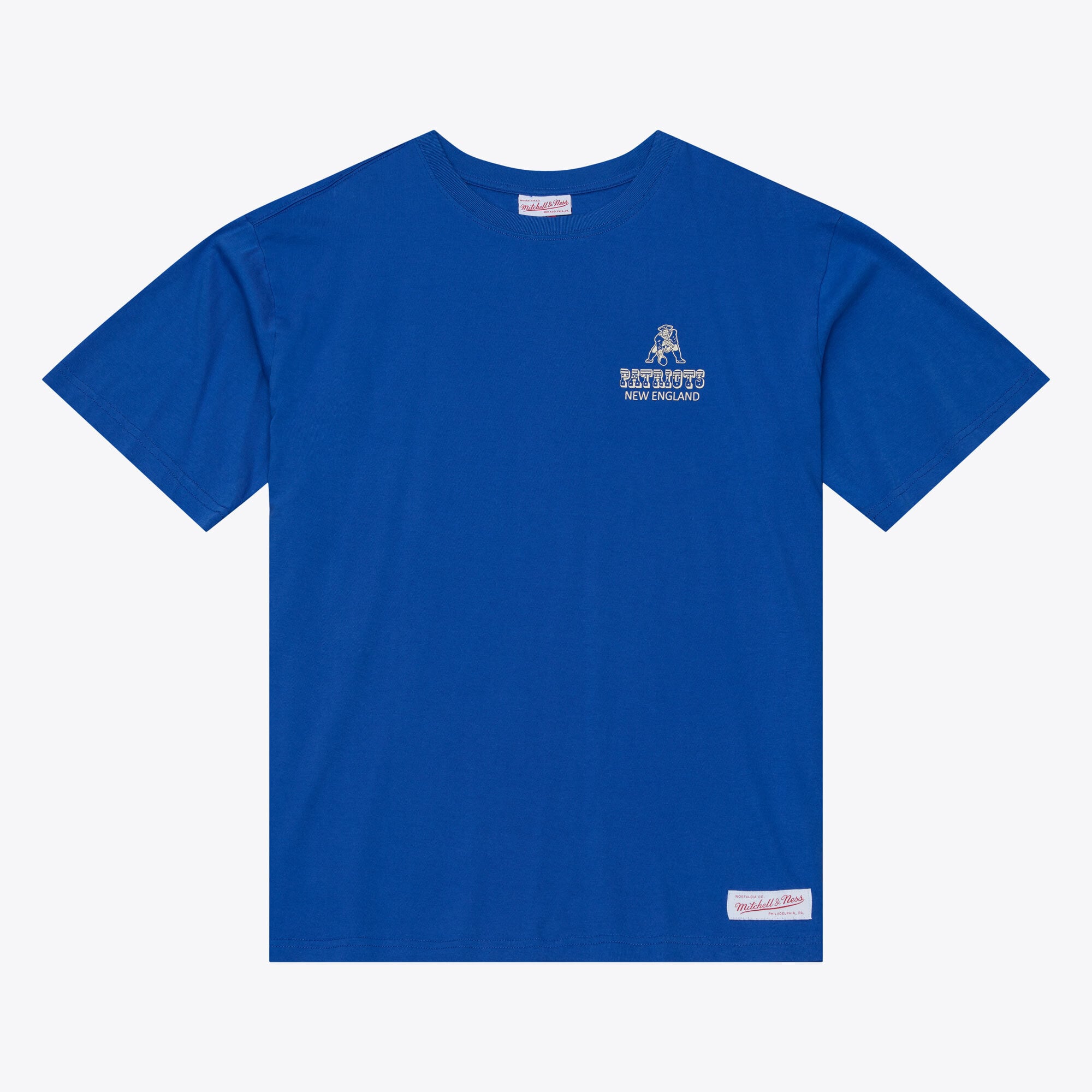 T-shirt da uomo Mitchell & Ness Royal New England Patriots Core Essentials Micro Logo