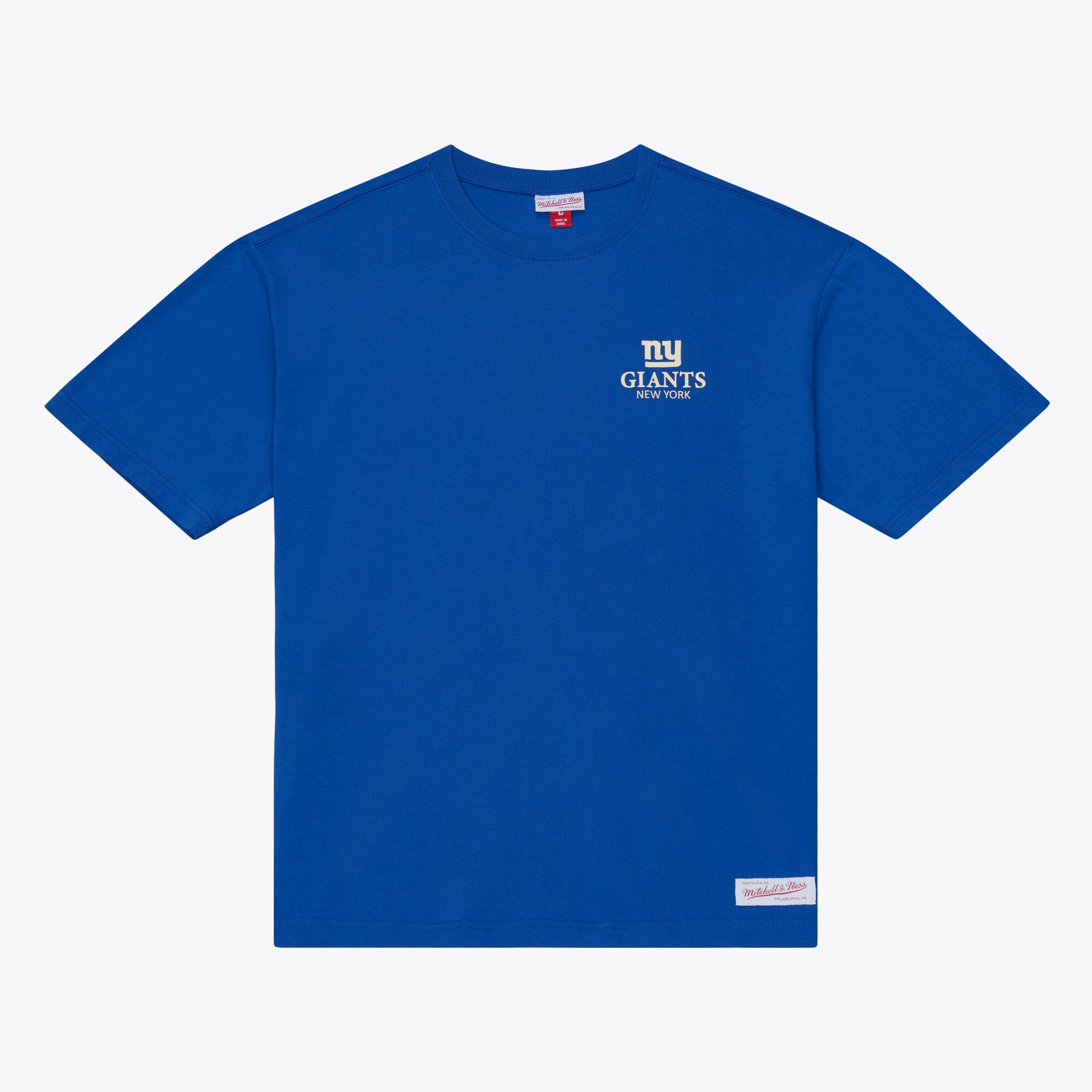 T-shirt da uomo Mitchell & Ness Royal New York Giants Core Essentials Micro Logo