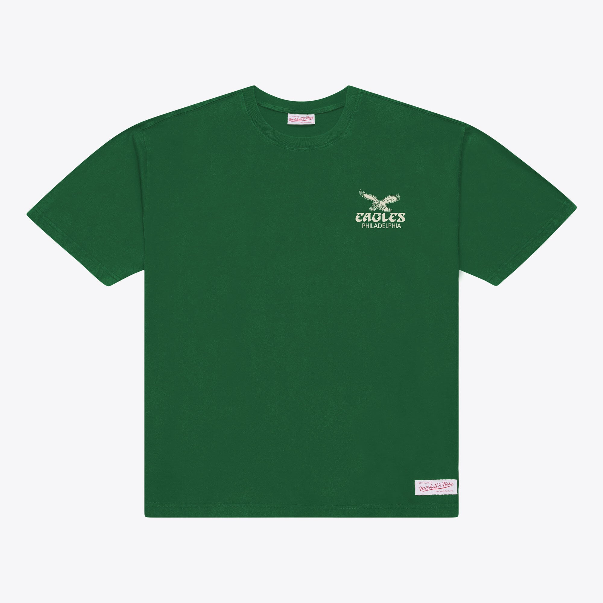 T-shirt Mitchell & Ness vert Philadelphia Eagles Core Essentials Micro Logo pour homme