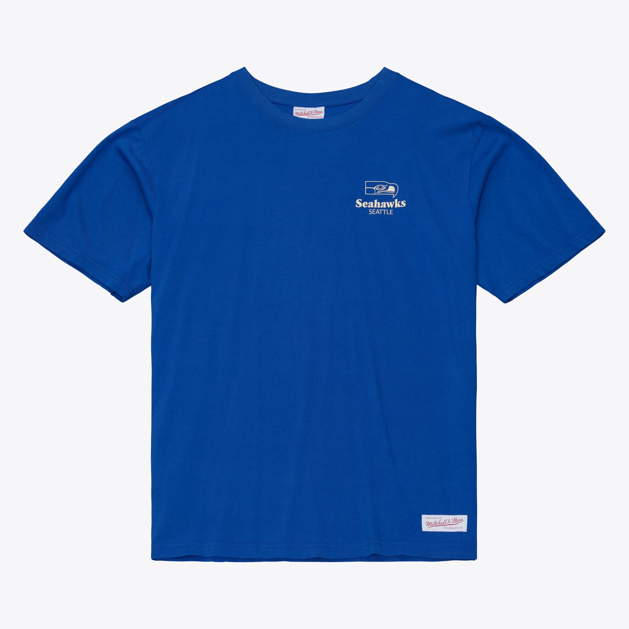 Camiseta Mitchell & Ness Royal Seattle Seahawks Core Essentials Micro Logo para hombre