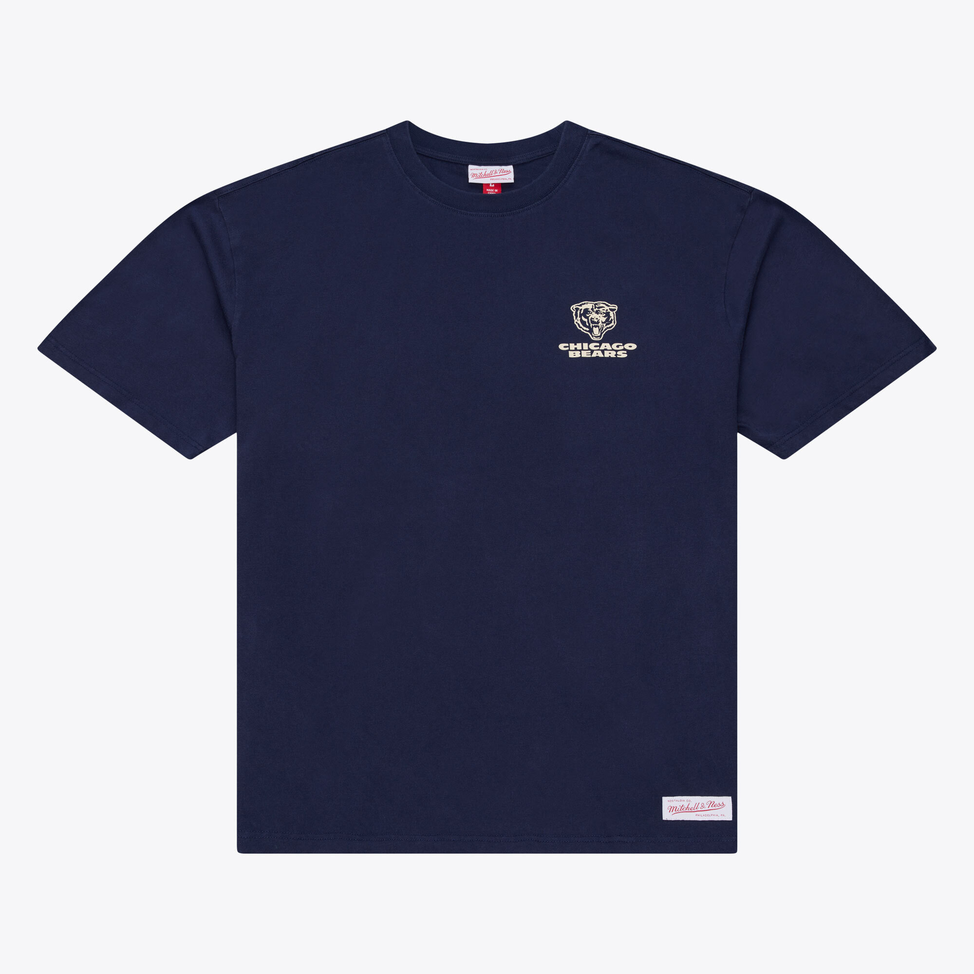 Men's Mitchell & Ness Navy Chicago Bears Core Essentials Micro Logo T-Shirt