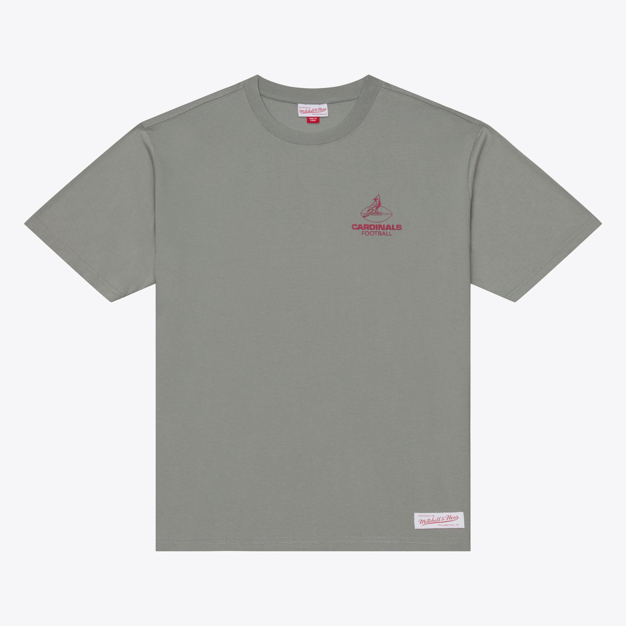 Camiseta Mitchell & Ness gris con micrologotipo de los Arizona Cardinals para hombre.