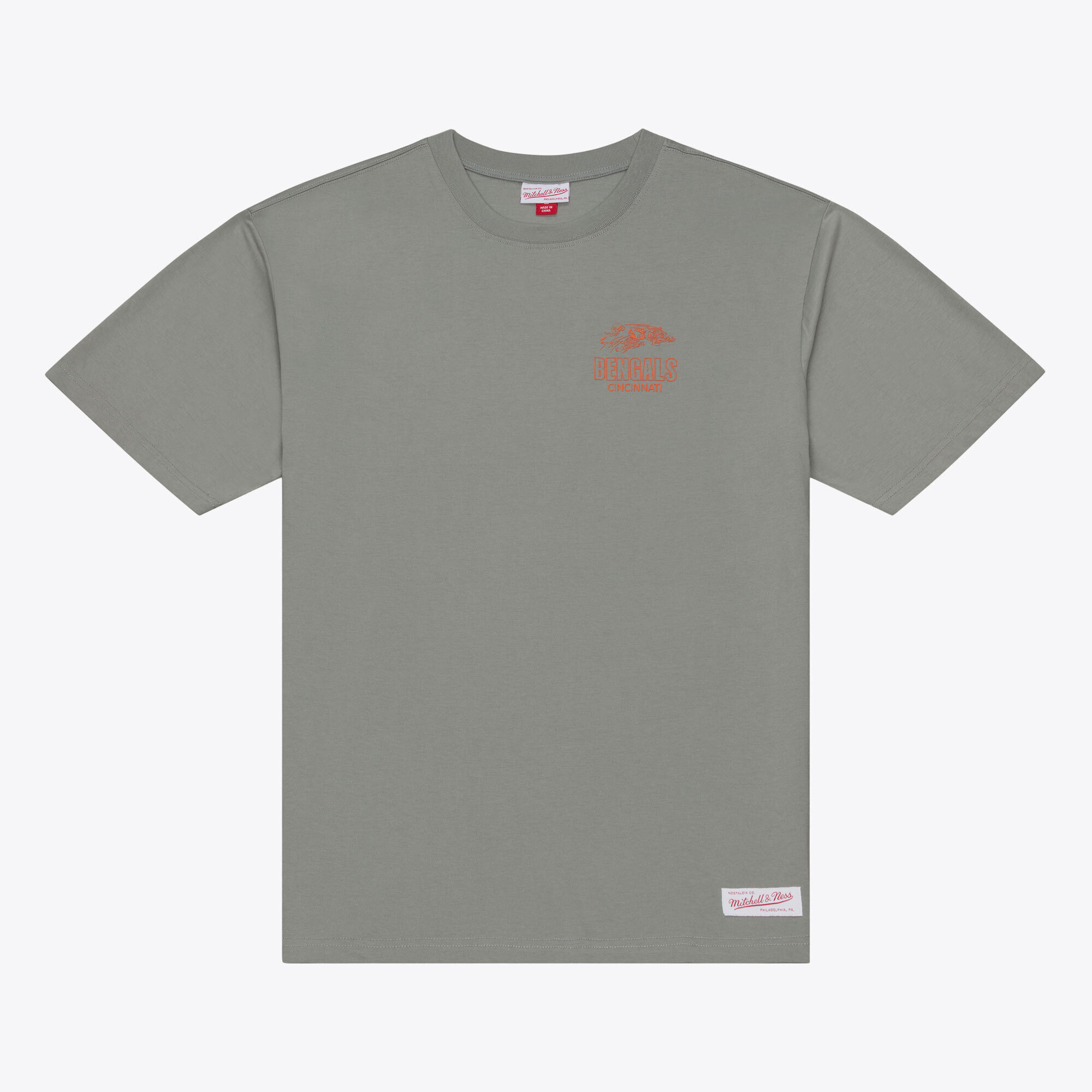Mitchell & Ness Men's Mitchell Ness Gray Cincinnati Bengals Core Essentials Micro Logo T-Shirt - Gray