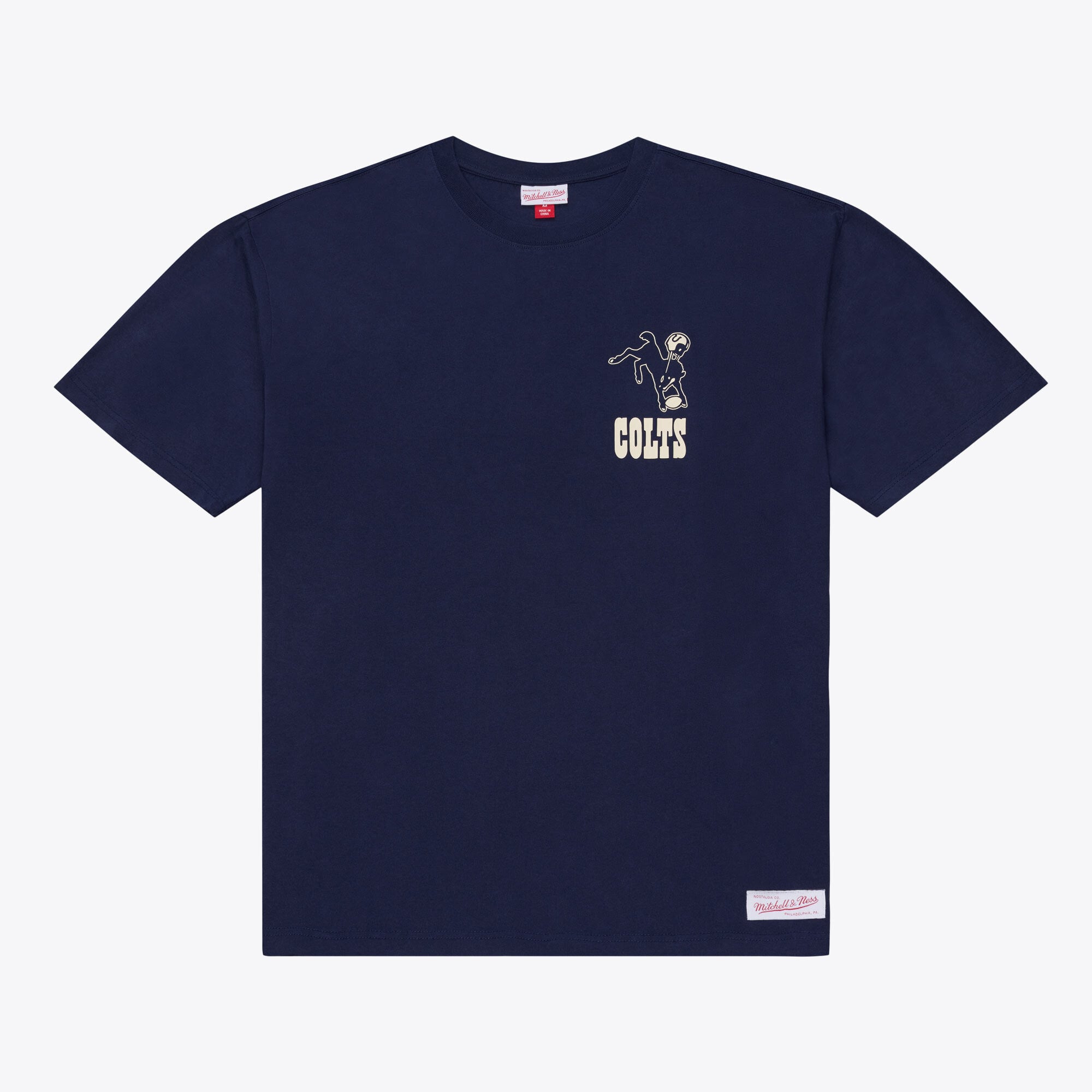T-shirt homme Mitchell & Ness bleu marine Indianapolis Colts Core Essentials Micro Logo