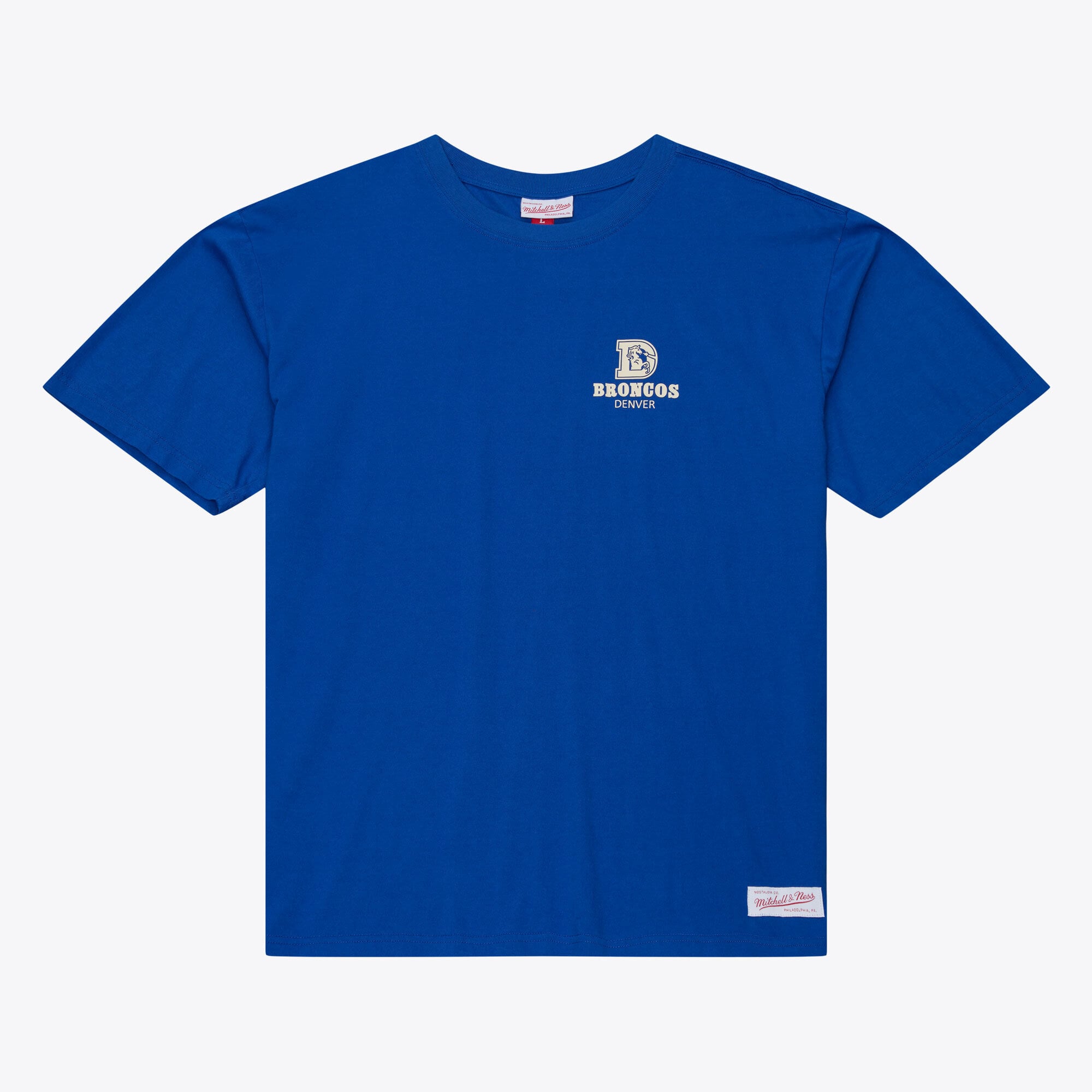 Camiseta Mitchell & Ness Royal Denver Broncos Core Essentials Micro Logo para hombre