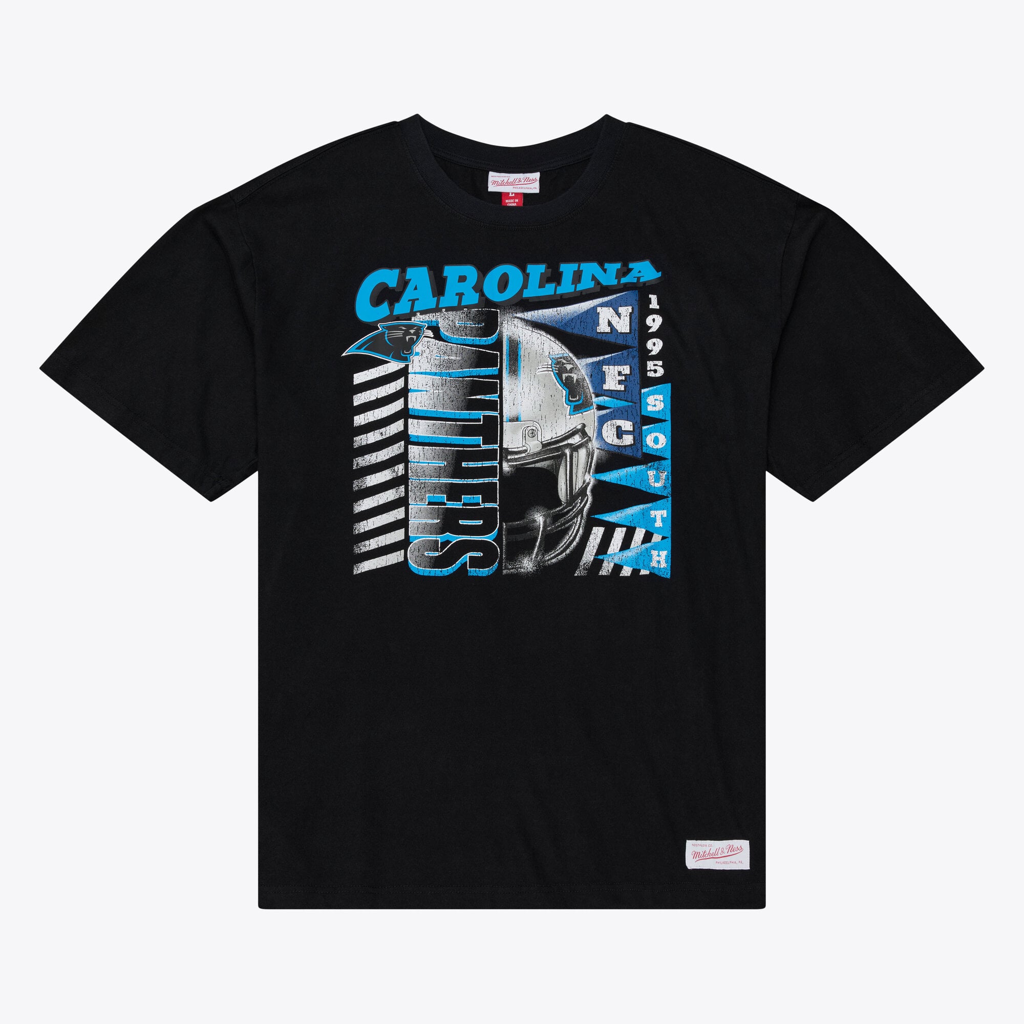 T-shirt graphique Mitchell & Ness Black Carolina Panthers Core Essentials Street pour homme