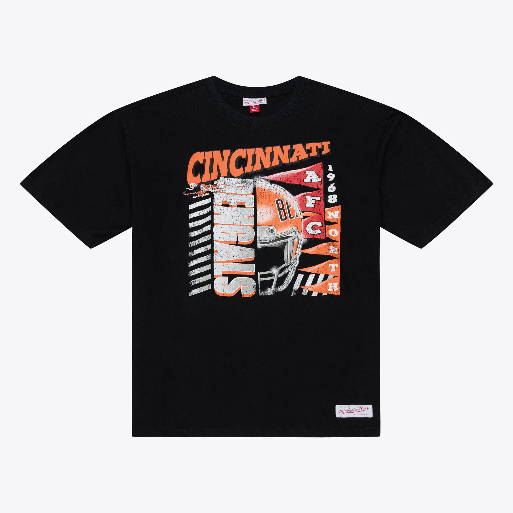 T-shirt graphique noir Mitchell & Ness Cincinnati Bengals Core Essentials pour homme
