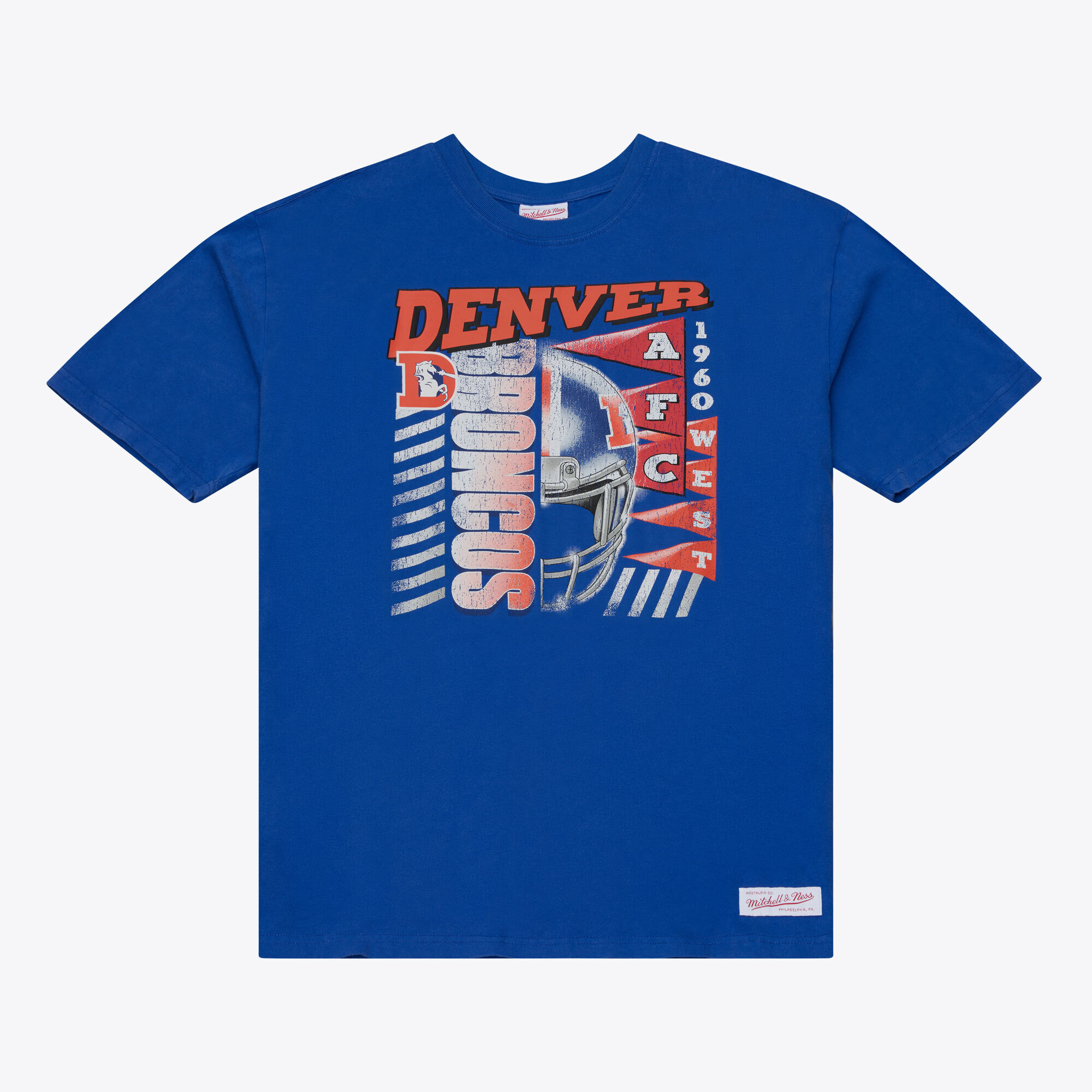 Men’s Mitchell & Ness Royal Denver Broncos Core Essentials Street Graphic T-Shirt Men’s Mitchell & Ness Royal Denver Broncos Core Essentials Street Graphic T-Shirt