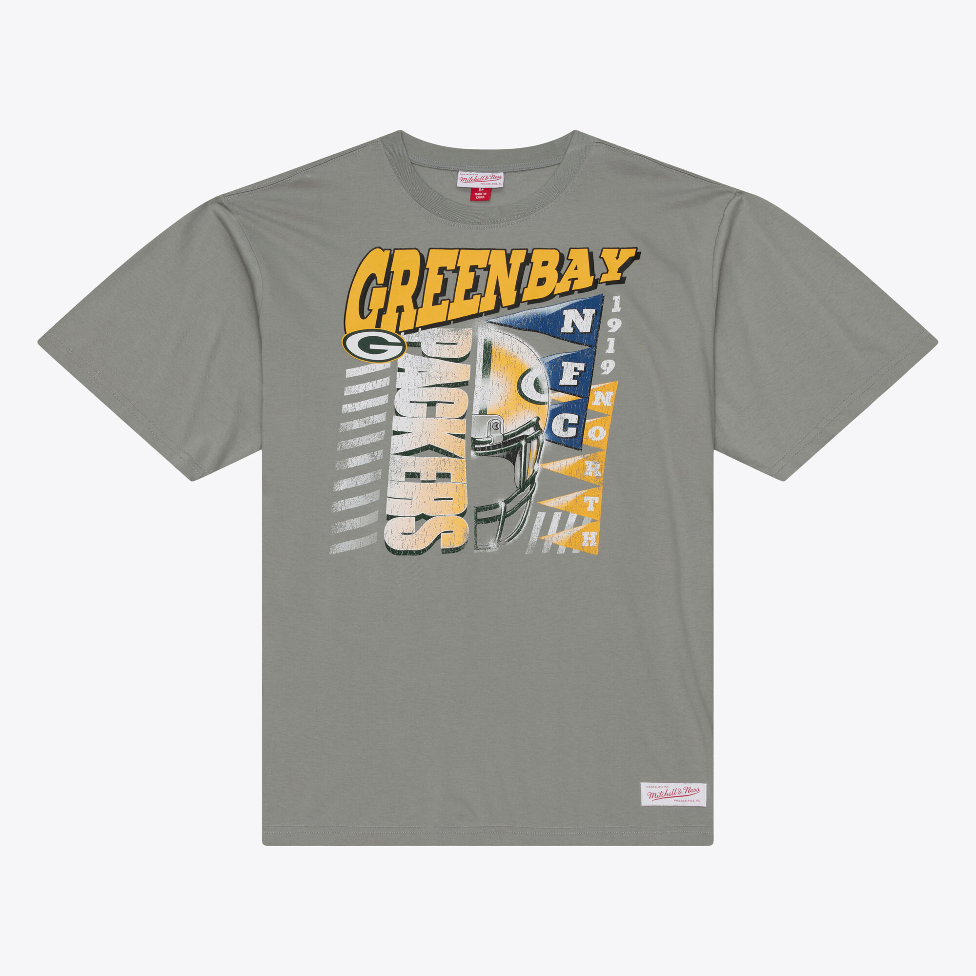 Men's Mitchell & Ness Gray Green Bay Packers Core Essentials Street Graphic T-Shirt