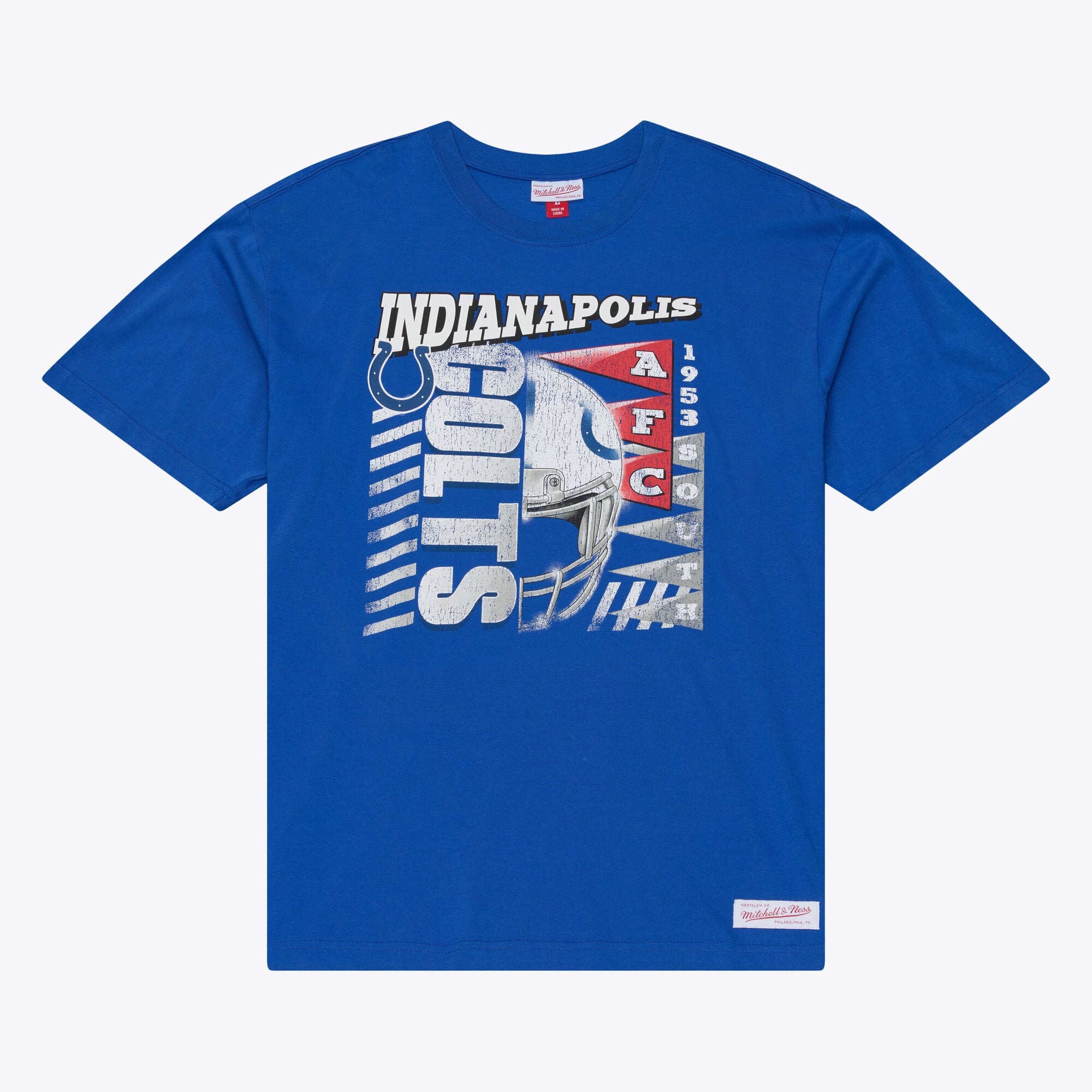 T-shirt graphique Mitchell & Ness Royal Indianapolis Colts Core Essentials Street pour homme