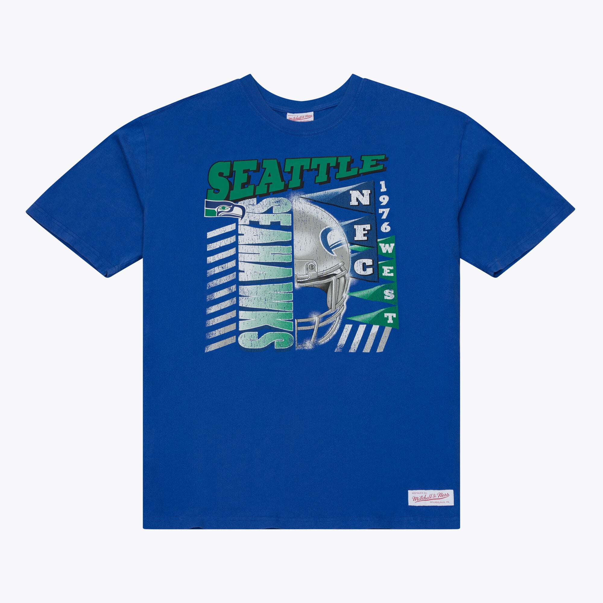 T-shirt graphique Mitchell & Ness Royal Seattle Seahawks Core Essentials Street pour homme