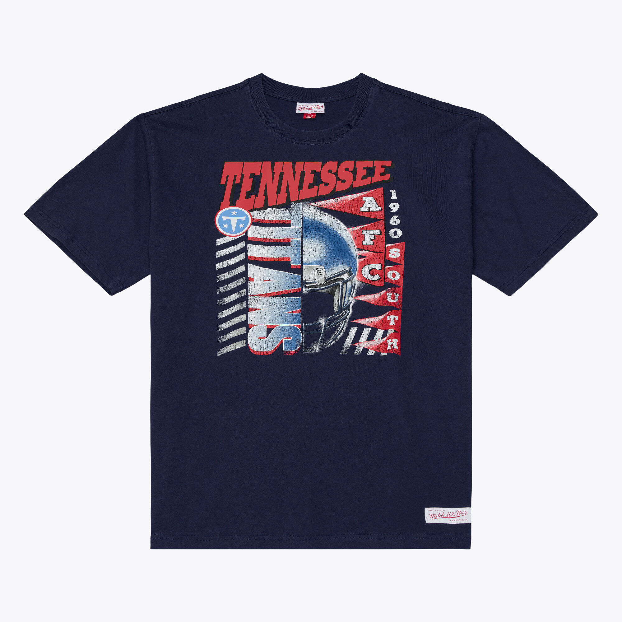 Men's Mitchell & Ness Navy Tennessee Titans Core Essentials Street Graphic T-Shirt
