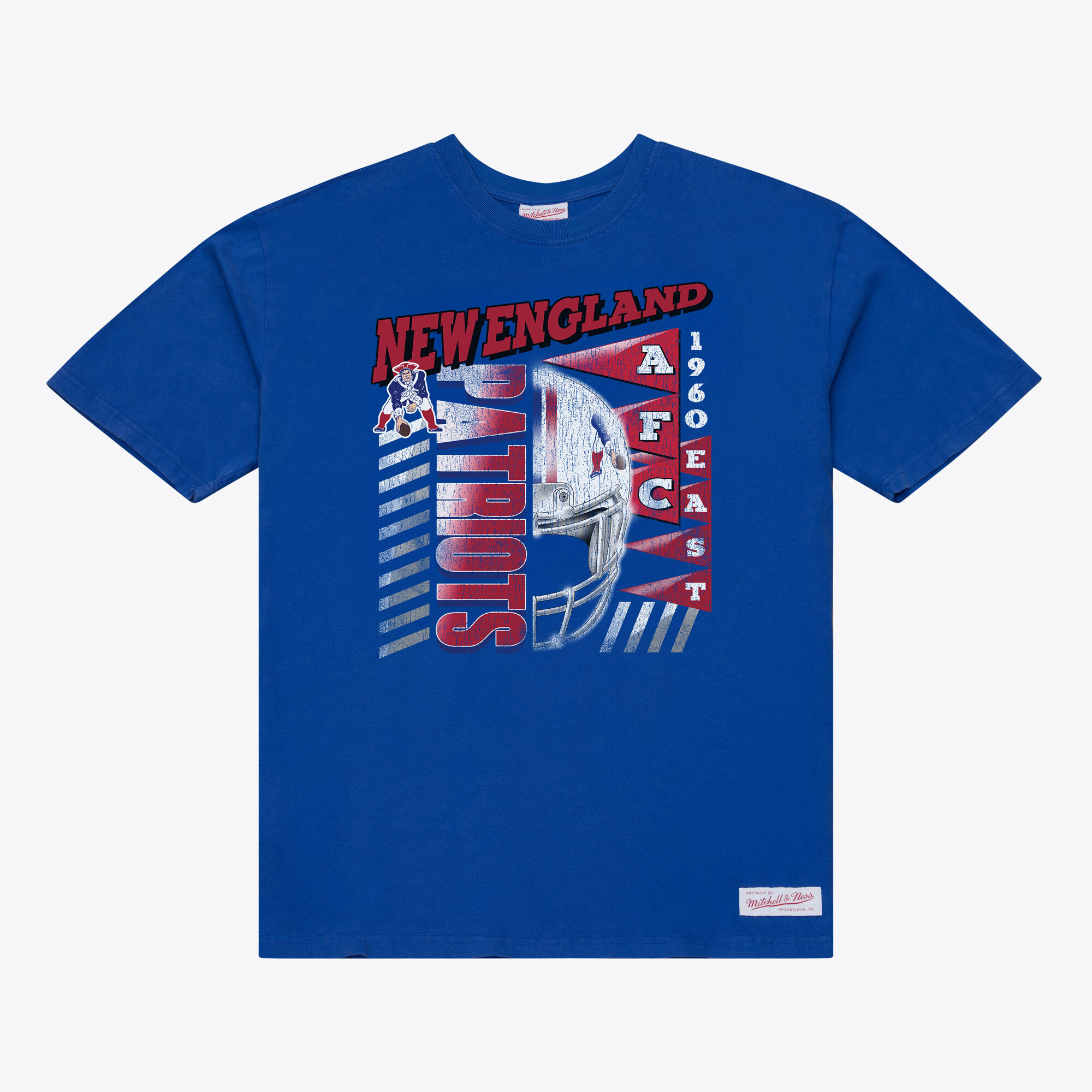 Men's Mitchell & Ness Royal New England Patriots Core Essentials Street Graphic T-Shirt