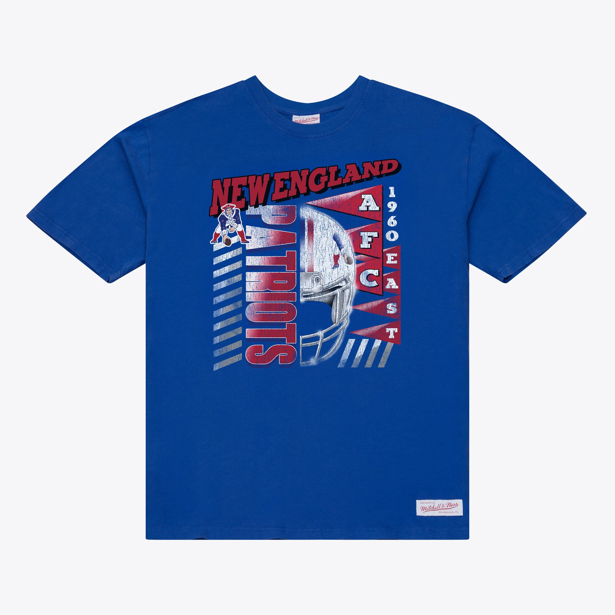 T-shirt graphique Mitchell & Ness Royal New England Patriots Core Essentials Street pour homme