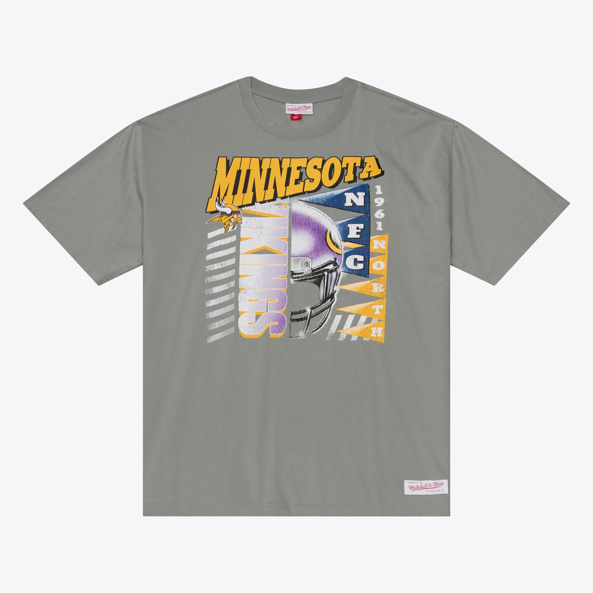 Men's Mitchell & Ness Gray Minnesota Vikings Core Essentials Street Graphic T-Shirt