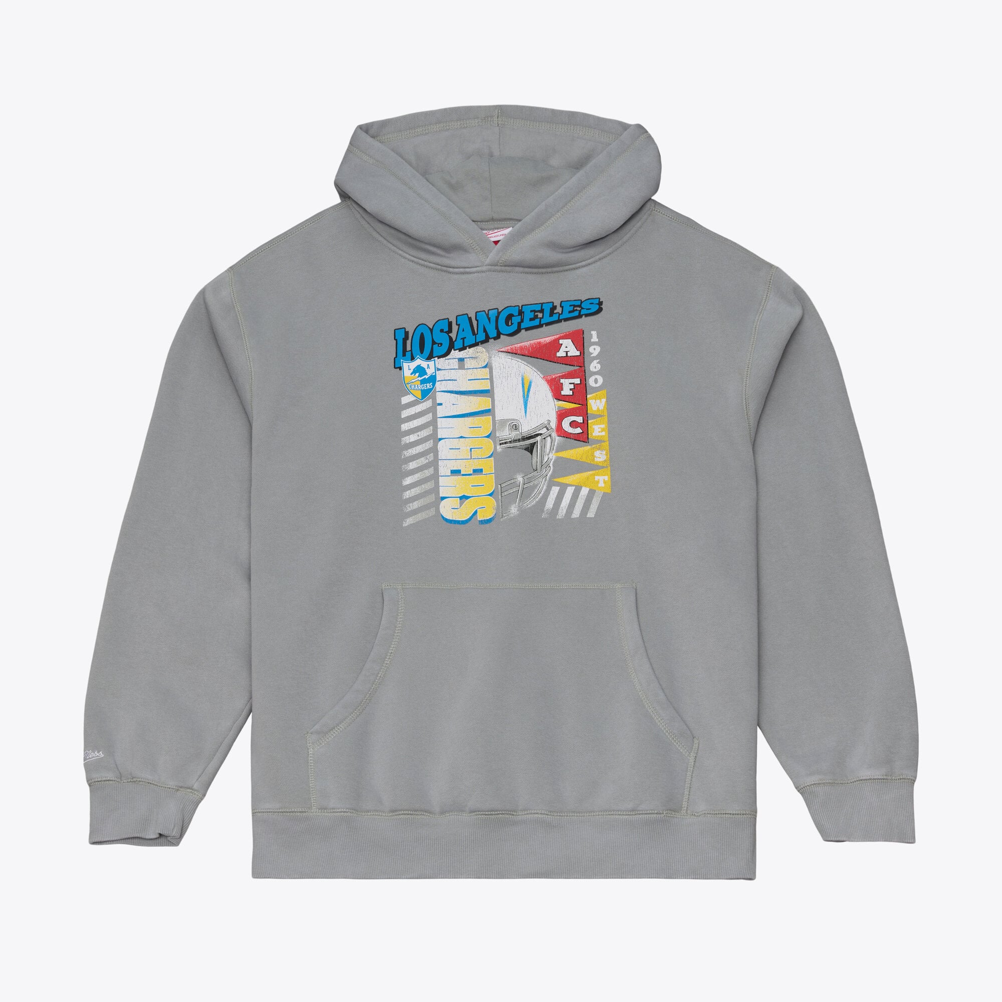 Sweat à capuche en polaire Mitchell & Ness gris Los Angeles Chargers Core Essentials Street Graphic pour homme