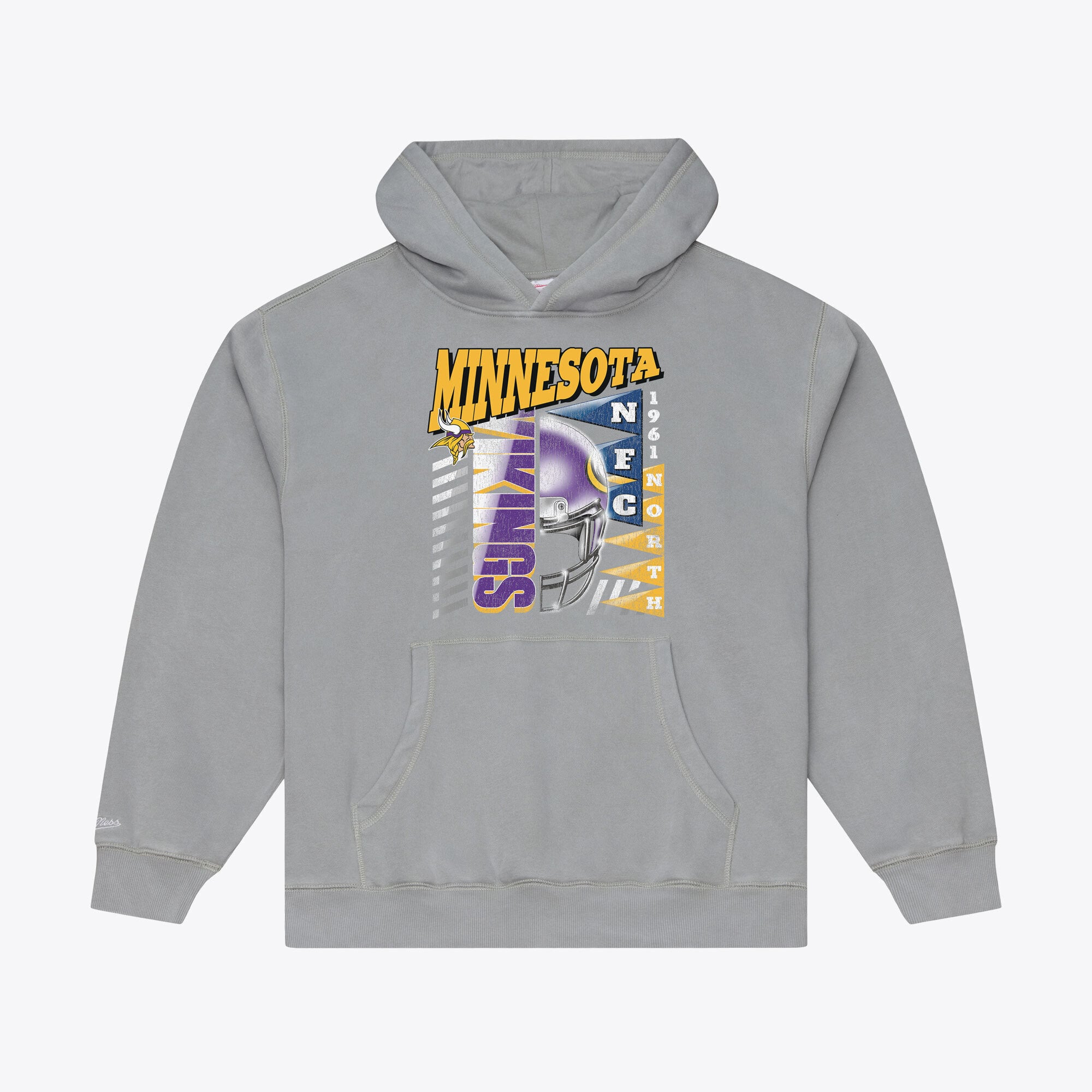 Men's Mitchell & Ness  Gray Minnesota Vikings Core Essentials Street Graphic Fleece Hoodie