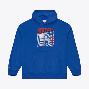 Men's Mitchell & Ness  Royal New York Giants Core Essentials Street Graphic Fleece Hoodie