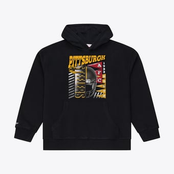 Men's Mitchell & Ness  Black Pittsburgh Steelers Core Essentials Street Graphic Fleece Hoodie