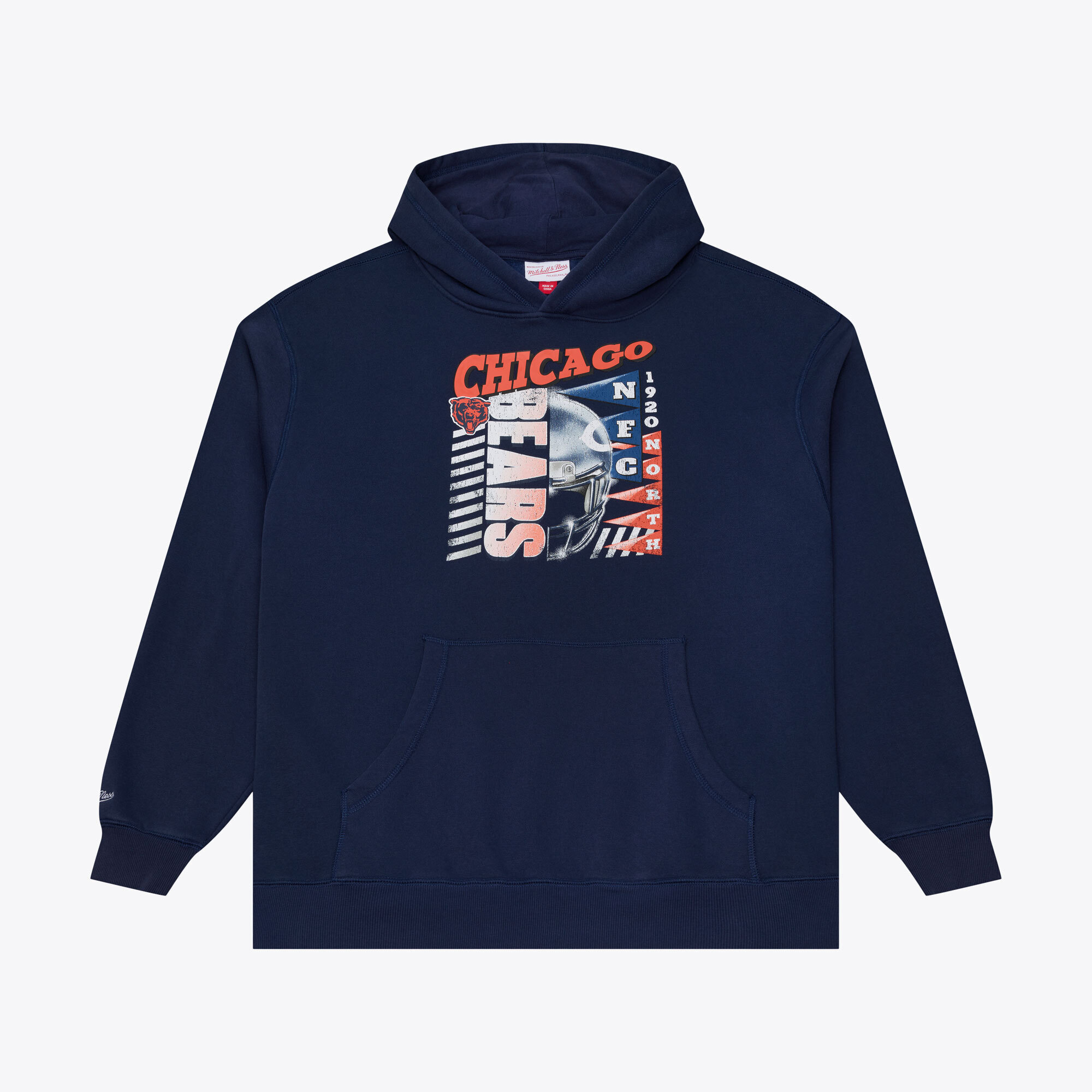 Men's Mitchell & Ness  Navy Chicago Bears Core Essentials Street Graphic Fleece Hoodie