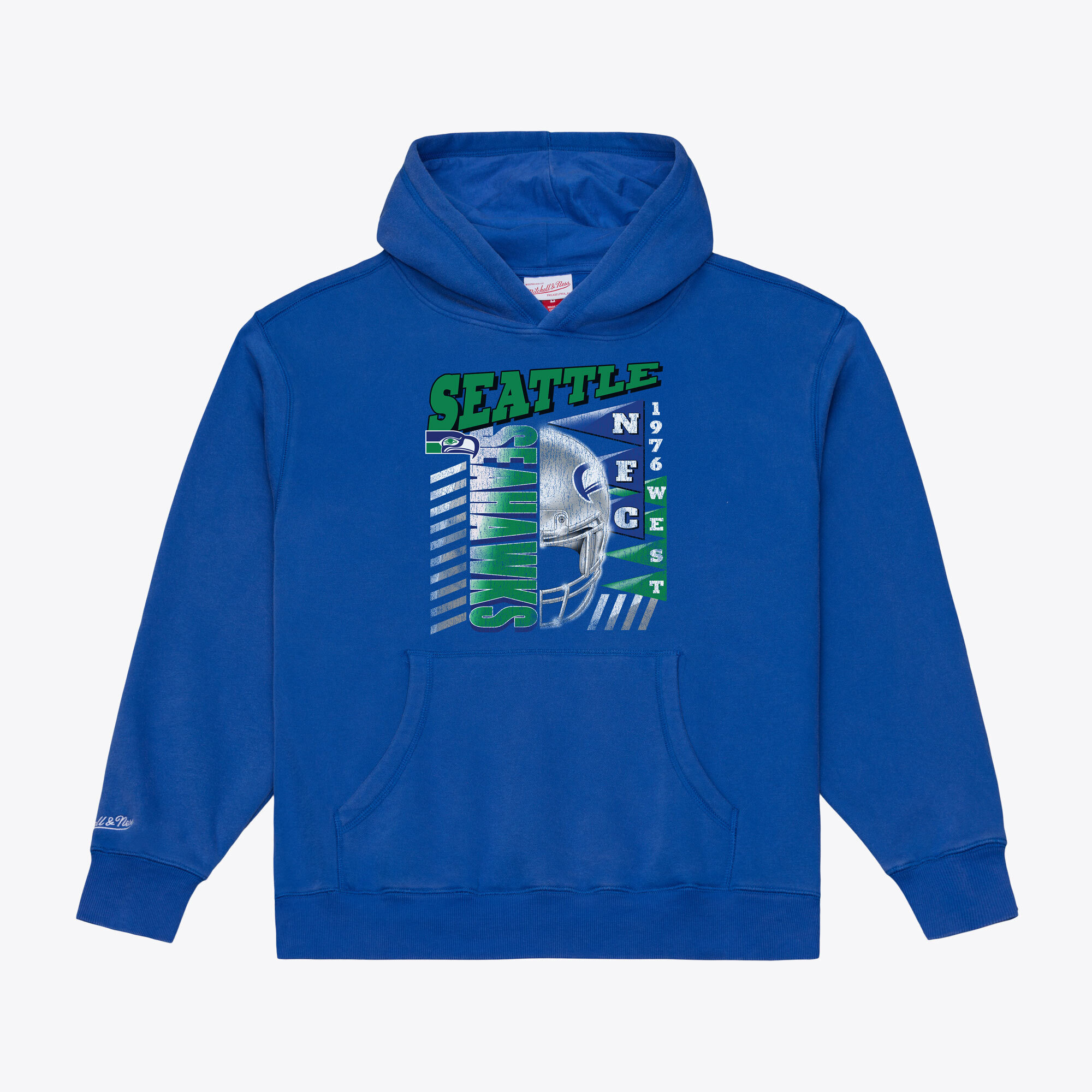 Men's Mitchell & Ness  Royal Seattle Seahawks Core Essentials Street Graphic Fleece Hoodie