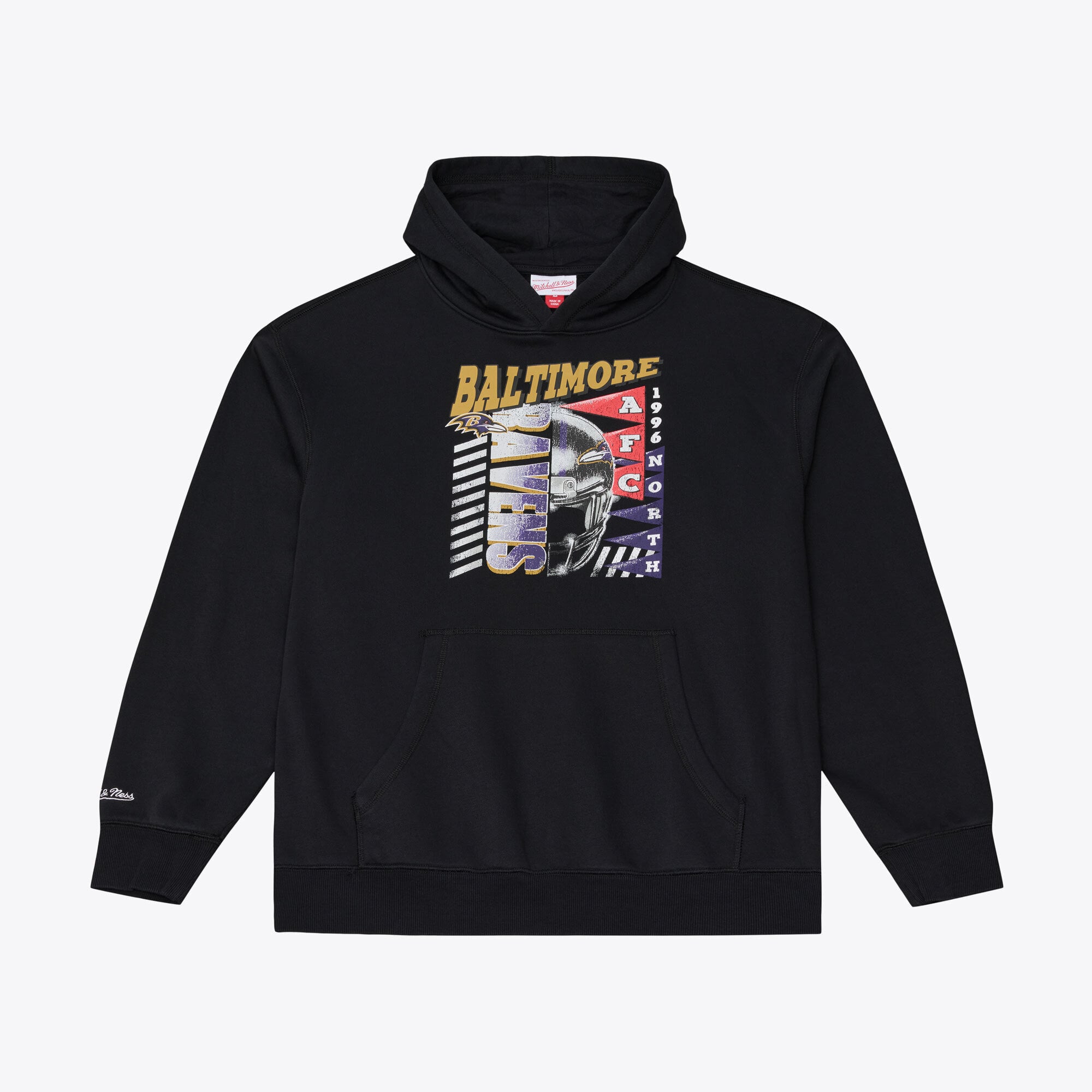 Sweat à capuche en polaire Mitchell & Ness Core Essentials Street Graphic noir pour homme