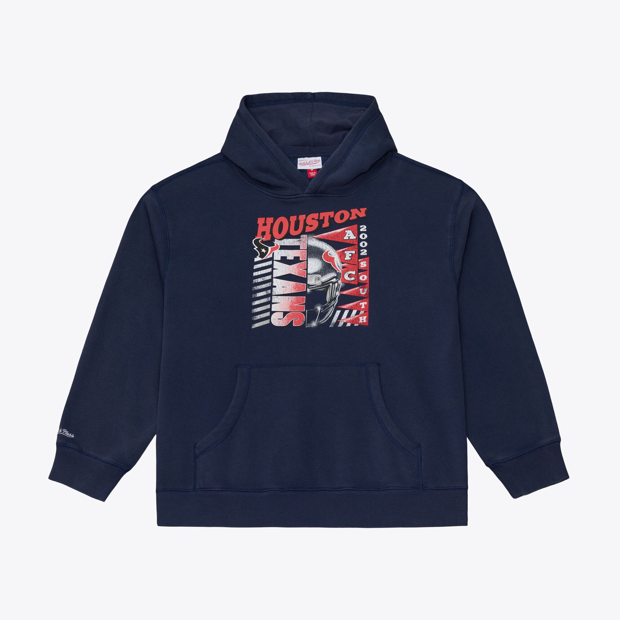 Sweat à capuche en polaire Mitchell & Ness bleu marine Houston Texans Core Essentials Street Graphic pour homme