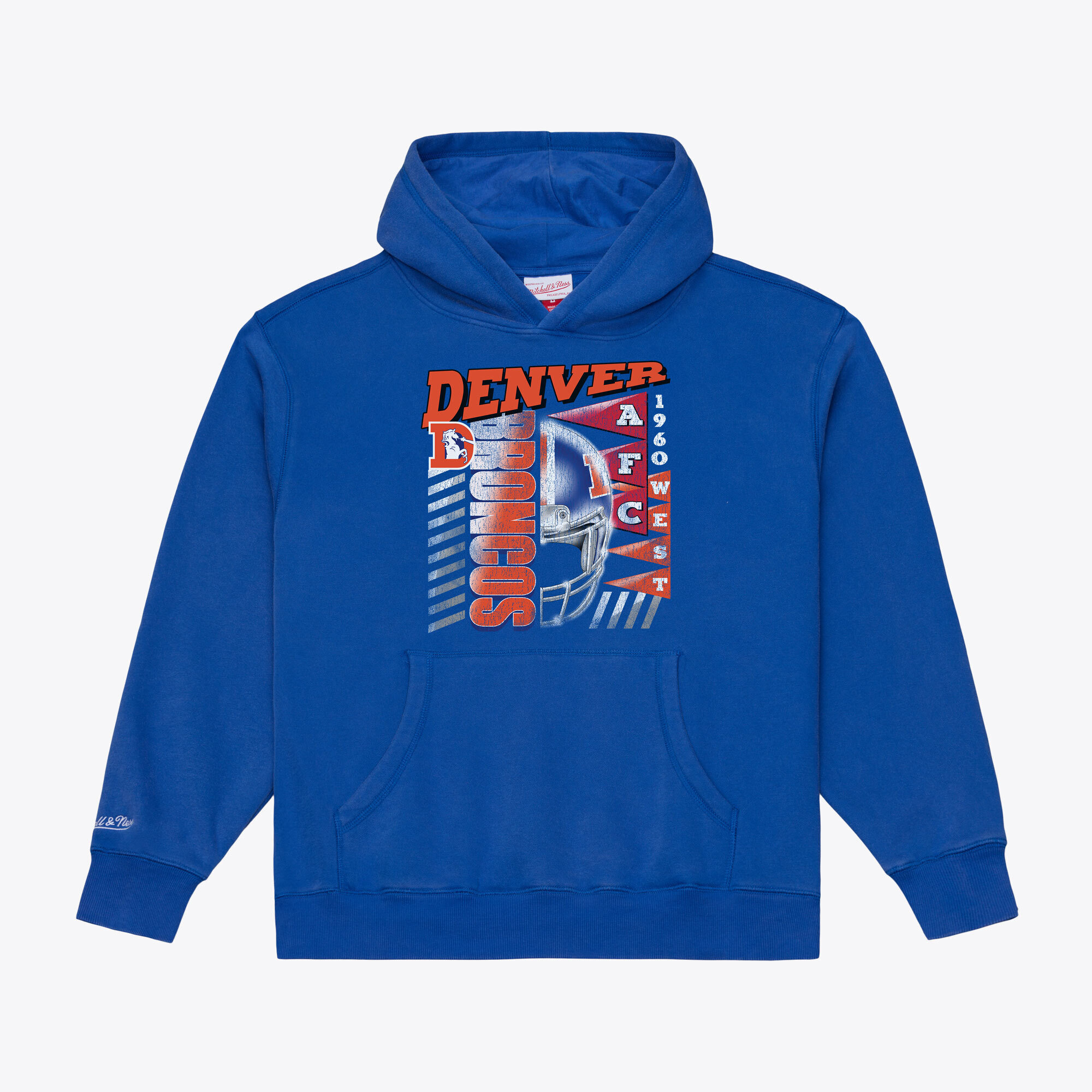 Men's Mitchell & Ness Royal Denver Broncos Core Essentials Street Graphic Fleece Hoodie