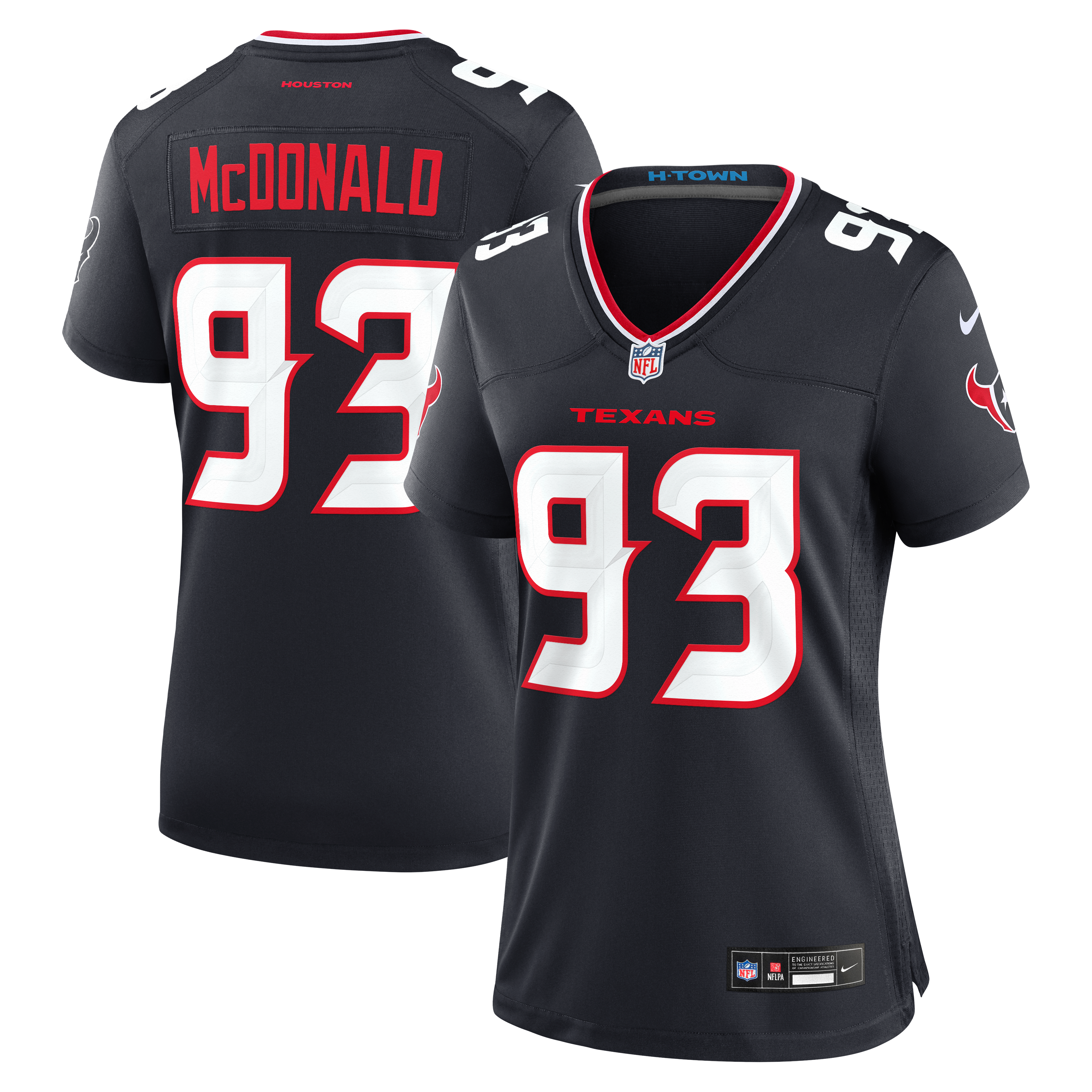 Women's Nike Kayden McDonald Navy Houston Texans Team Game Jersey