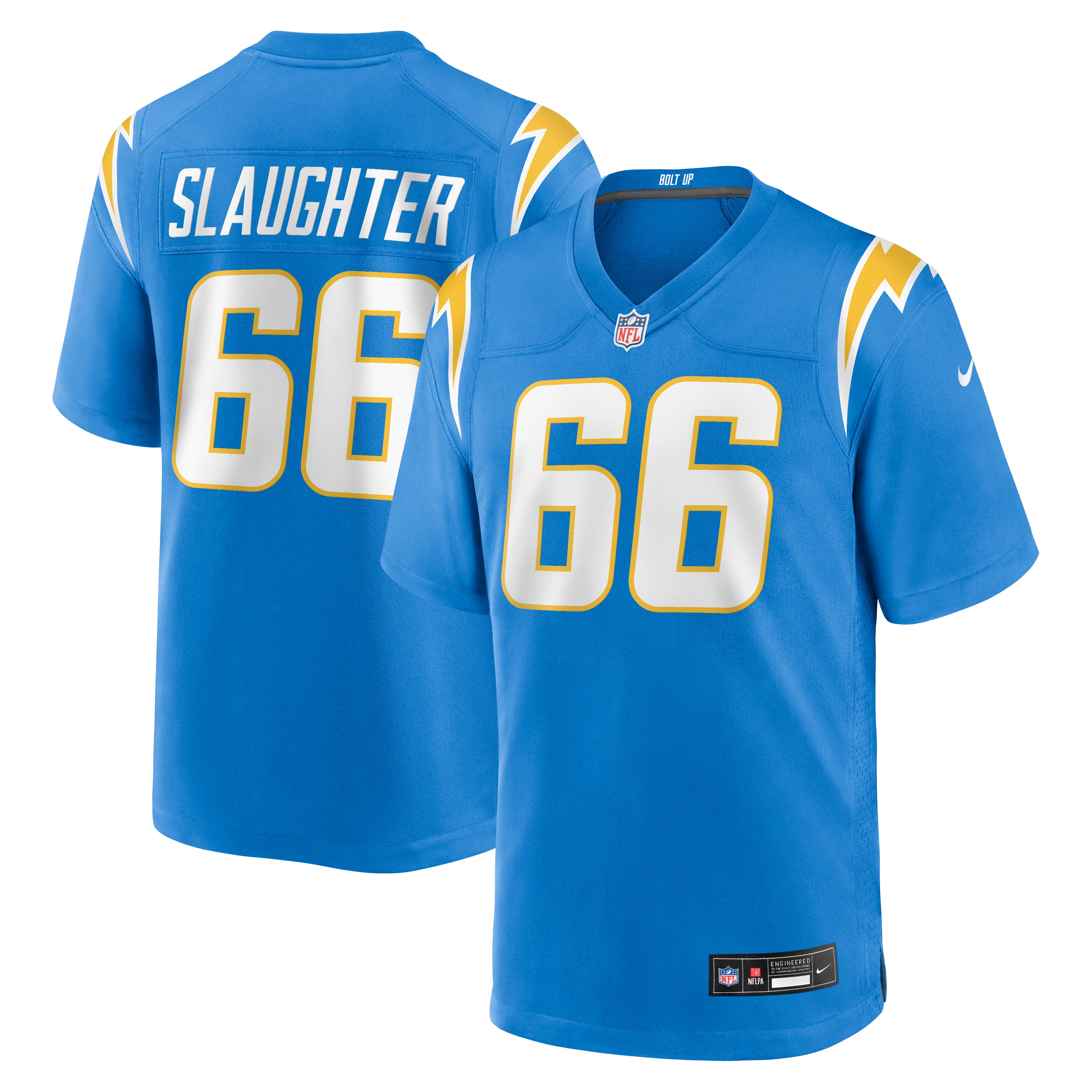 Men's Nike Jake Slaughter Powder Blue Los Angeles Chargers Team Game Jersey